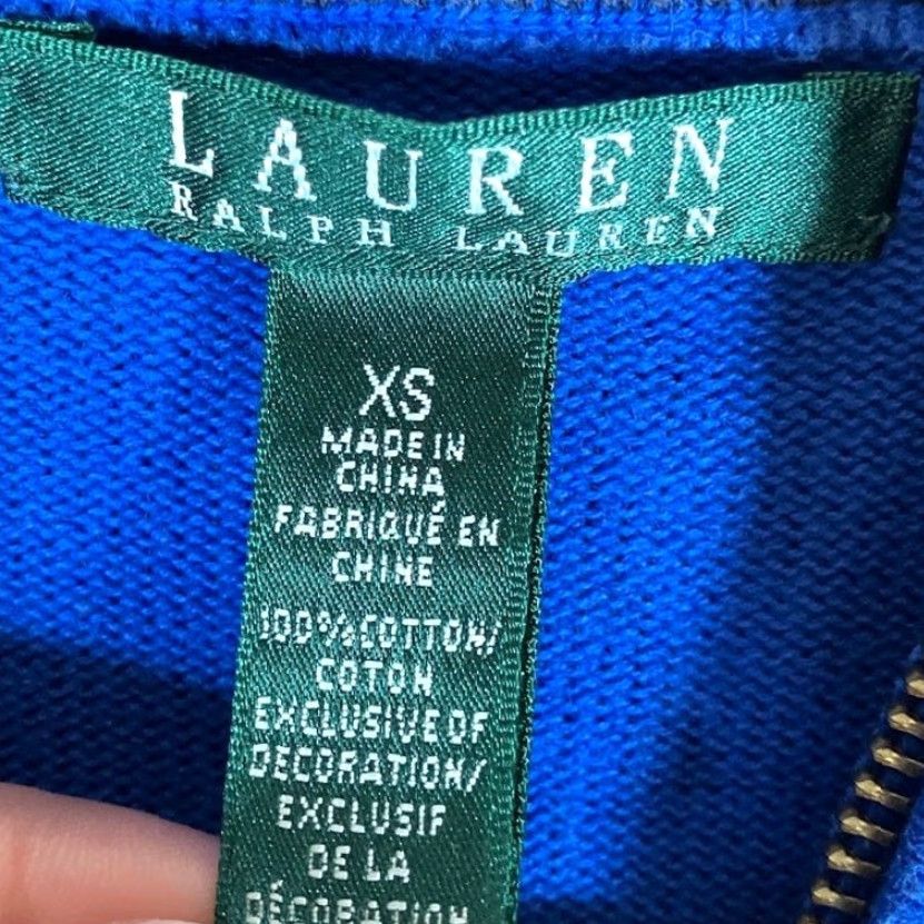 Eddie Bauer Ralph Lauren Womens Sweater Blue Multicolored Striped 1/2 Zip Long Sleeve XS Size XS / US 0-2 / IT 36-38 - 6 Thumbnail