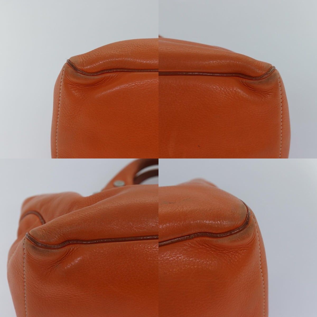 Celine CELINE Hand Bag Leather Orange Silver Size ONE SIZE - 10 Thumbnail