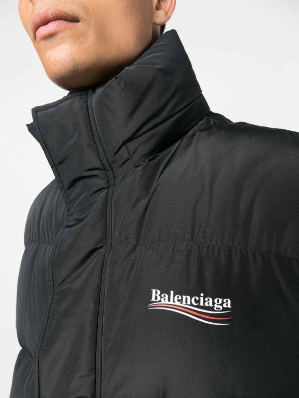 Balenciaga o1mt1gz0226 Political Campaign Cocoon Puffer Gilet In Black Size US XL / EU 56 / 4 - 2 Thumbnail