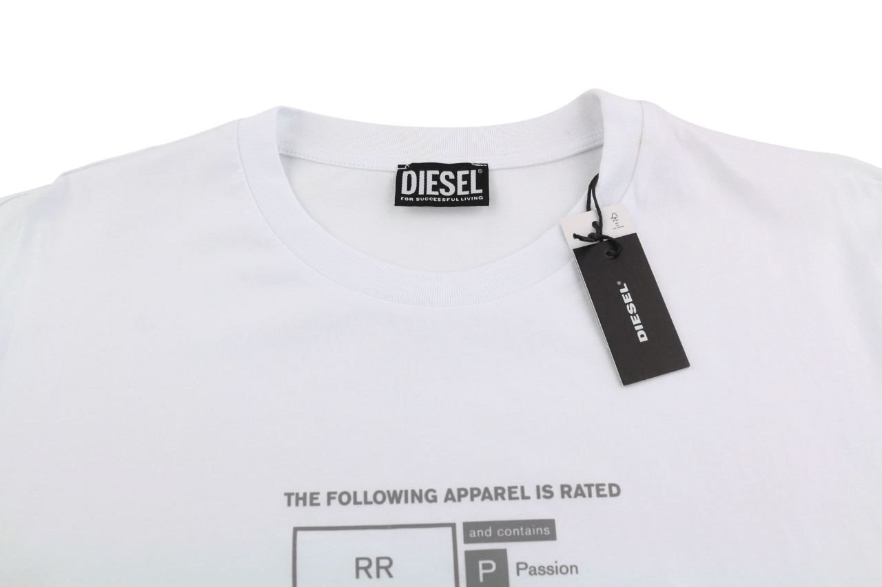 Diesel T-JUST-A35 XL Short Sleeve Logo White Tee 40257 Size US XL / EU 56 / 4 - 4 Thumbnail