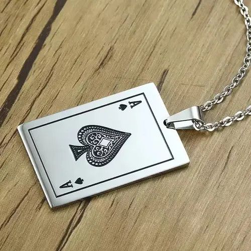 Jewelry Poker Ace of Spades Pendant Necklace Size ONE SIZE - 1 Thumbnail