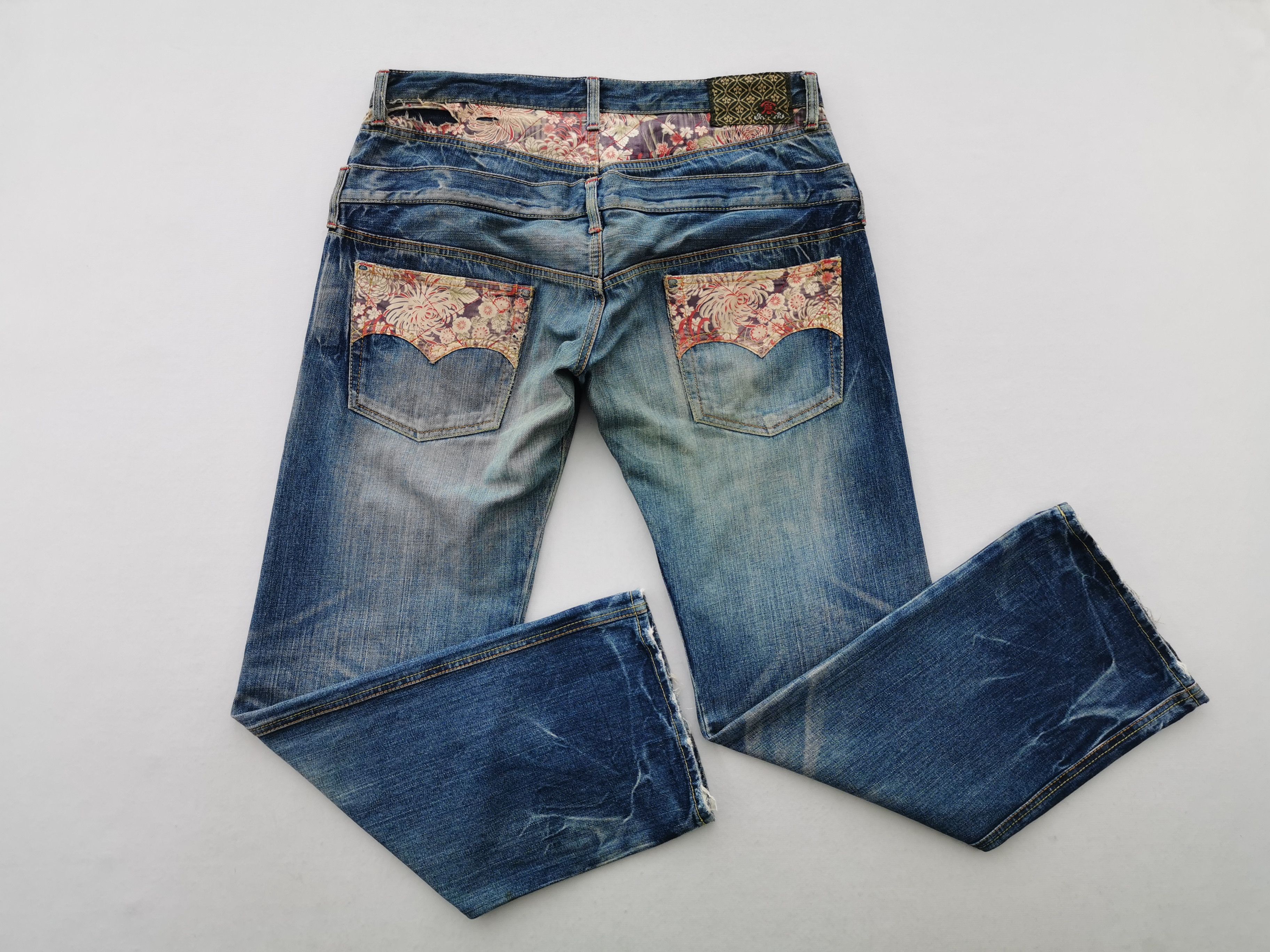Eternal Distressed Vintage Eternal Double Waist Sakura Motif Denim Size US 36 / EU 52 - 1 Thumbnail