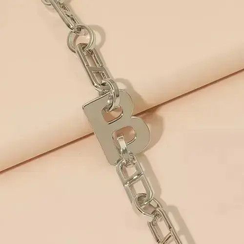 Vintage Letter B Thick Chain Link Vintage Jewelry Bracelet Size ONE SIZE - 2 Thumbnail