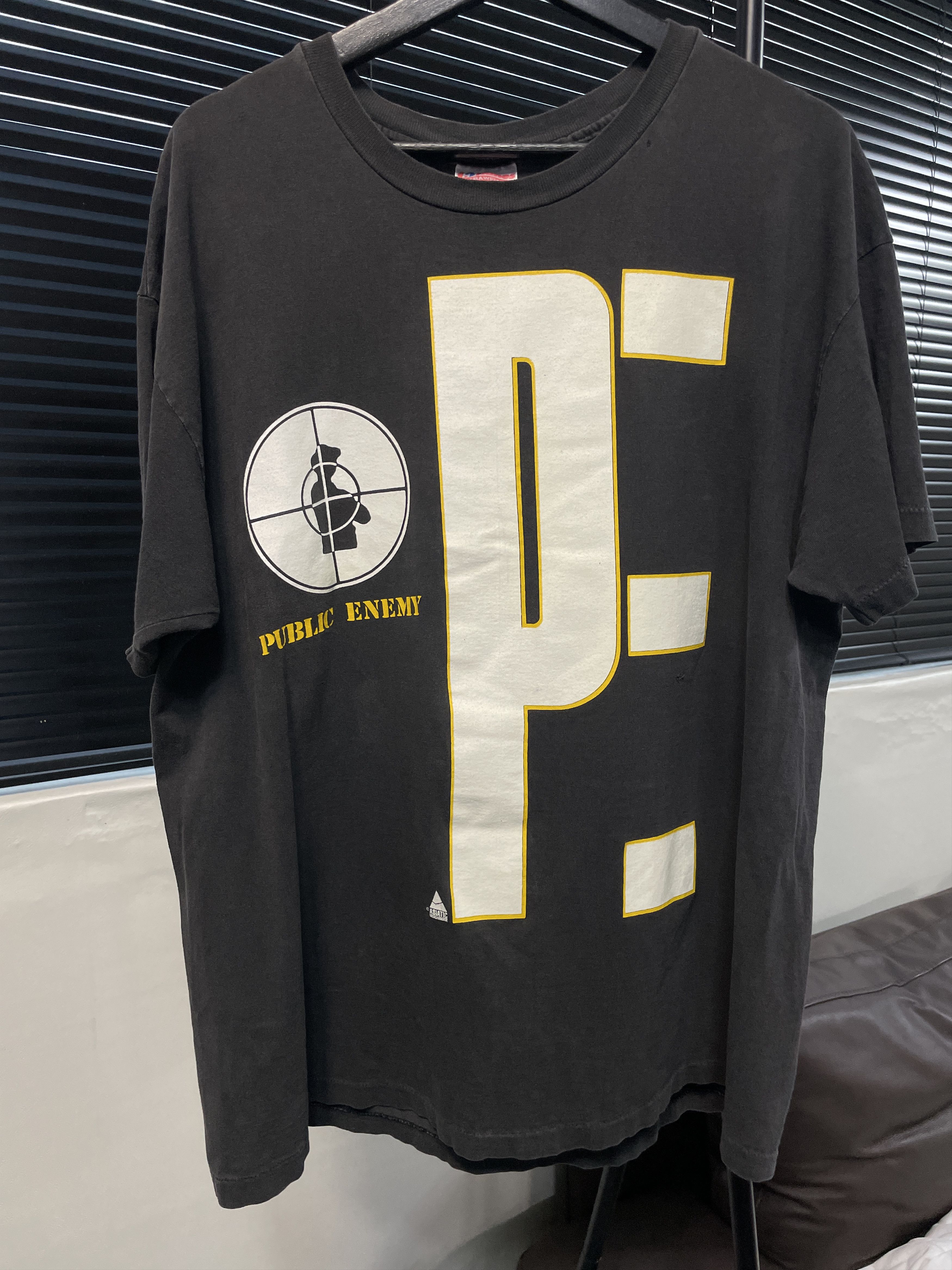 Image of 90's Public Enemy Rap Tees in Black, Men's (Size XL)