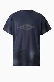 Balenciaga Balenciaga Blue Unisex 3B Stencil Oversized T-shirt in Navy Size US XXL / EU 58 / 5 - 1 Thumbnail