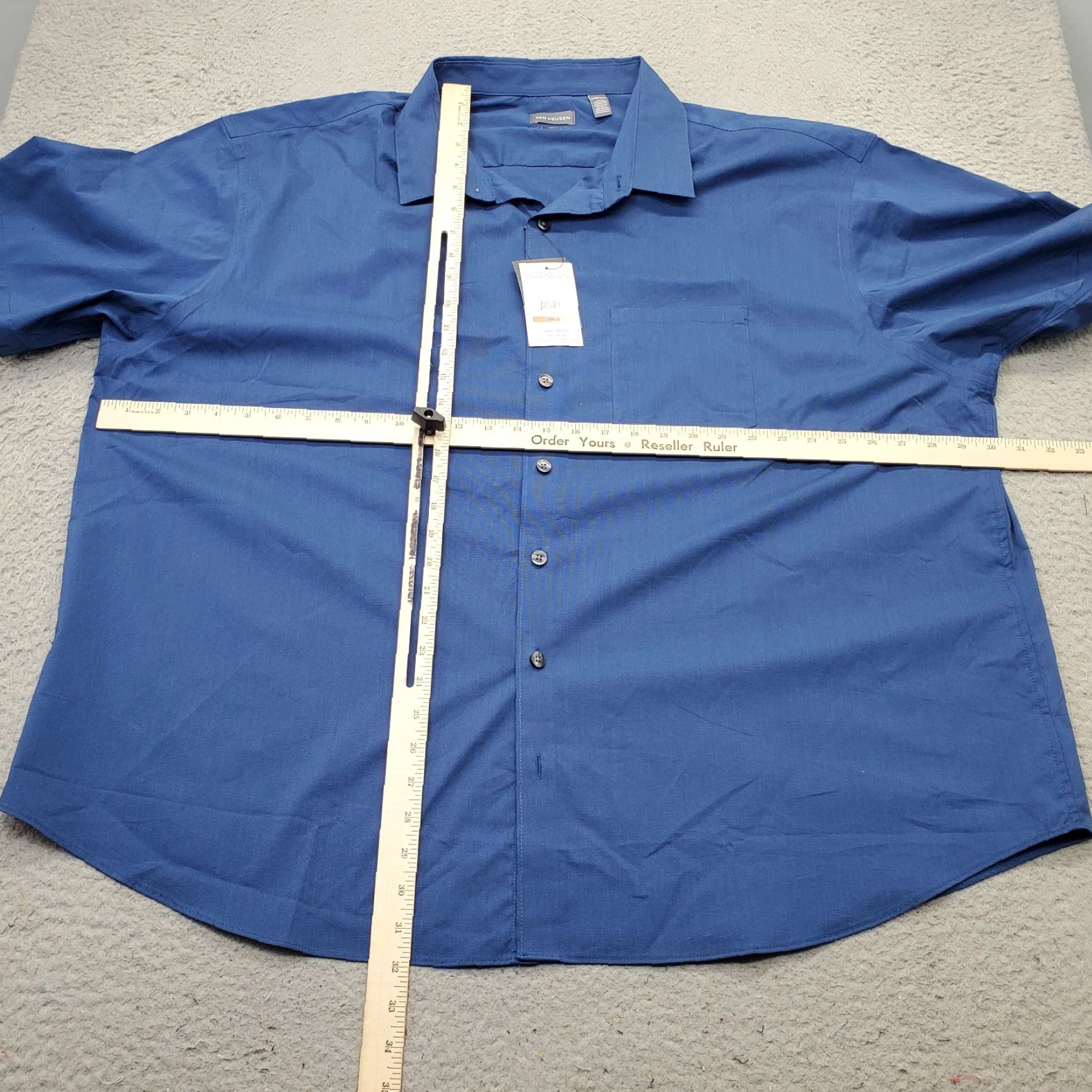 Van Heusen Van Heusen Shirt Mens 3XL Blue Regular Fit Button Up Wrinkle Free Stain Shield Size US XXL / EU 58 / 5 - 3 Thumbnail