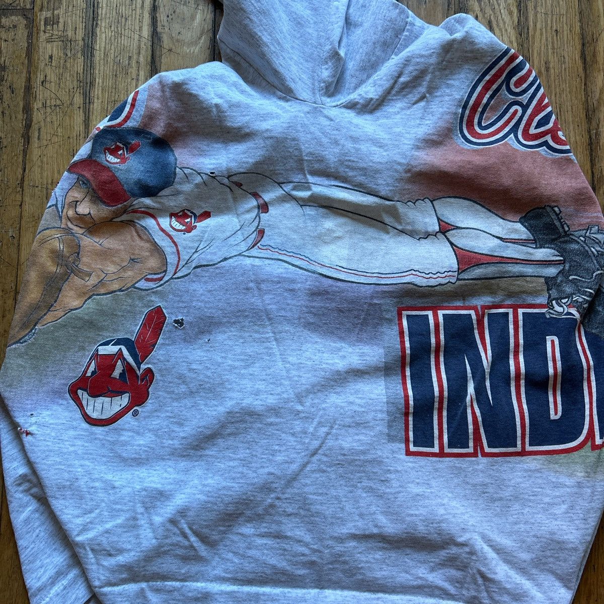 MLB × Salem Sportswear × Vintage Vintage 90s Cleveland Indians Wraparound Shirt Large Size US L / EU 52-54 / 3 - 3 Thumbnail