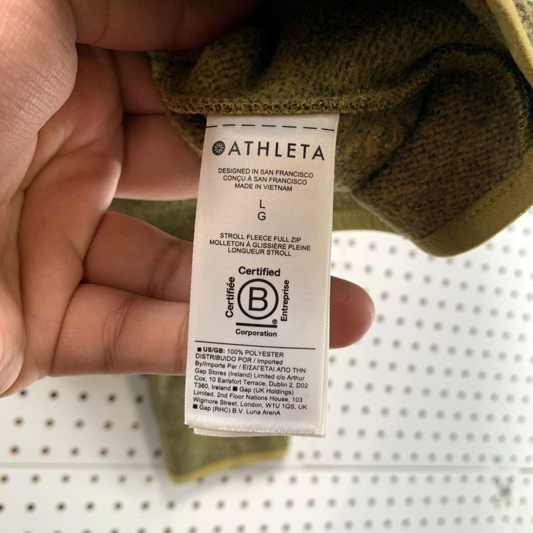 Athleta Athleta Fleece Zip Jacket Womens Large Olive Green Stroll Full Collared Size L / US 10 / IT 46 - 6 Thumbnail