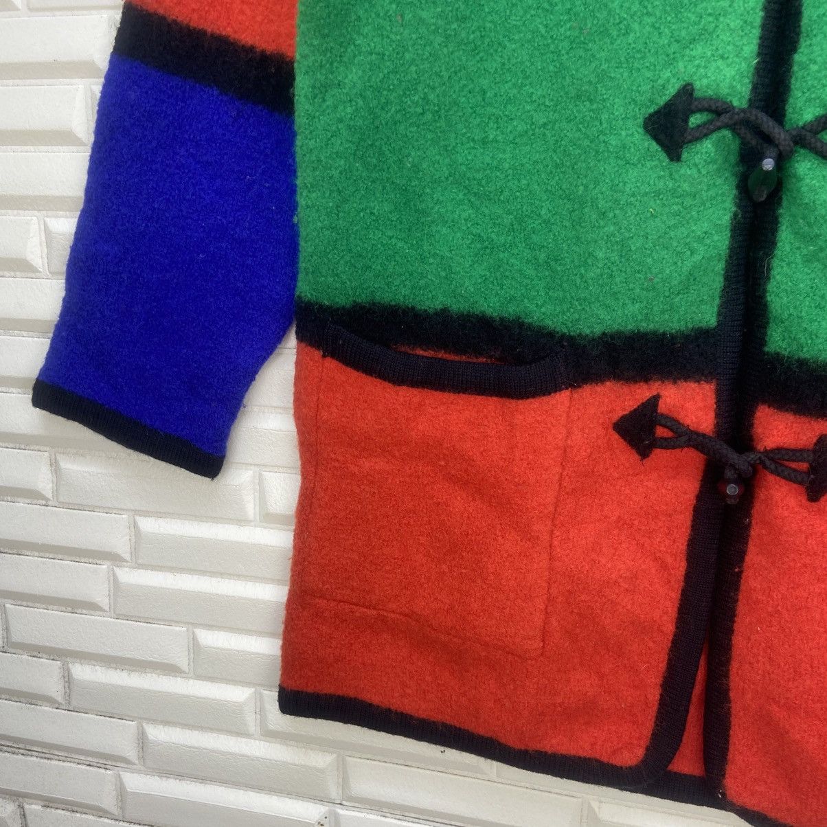 Japanese Brand 🔥I.B Diffusion Sport ColorBlock MultiColor Boiled Wool Coat Size M / US 6-8 / IT 42-44 - 6 Thumbnail