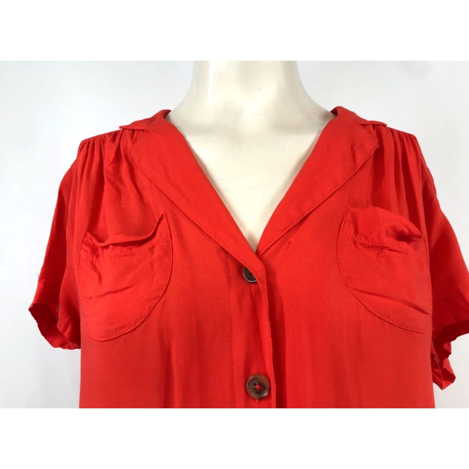 Vintage MAEVE Women's Red Short Sleeve Top Shirt 2 Size XS / US 0-2 / IT 36-38 - 2 Thumbnail