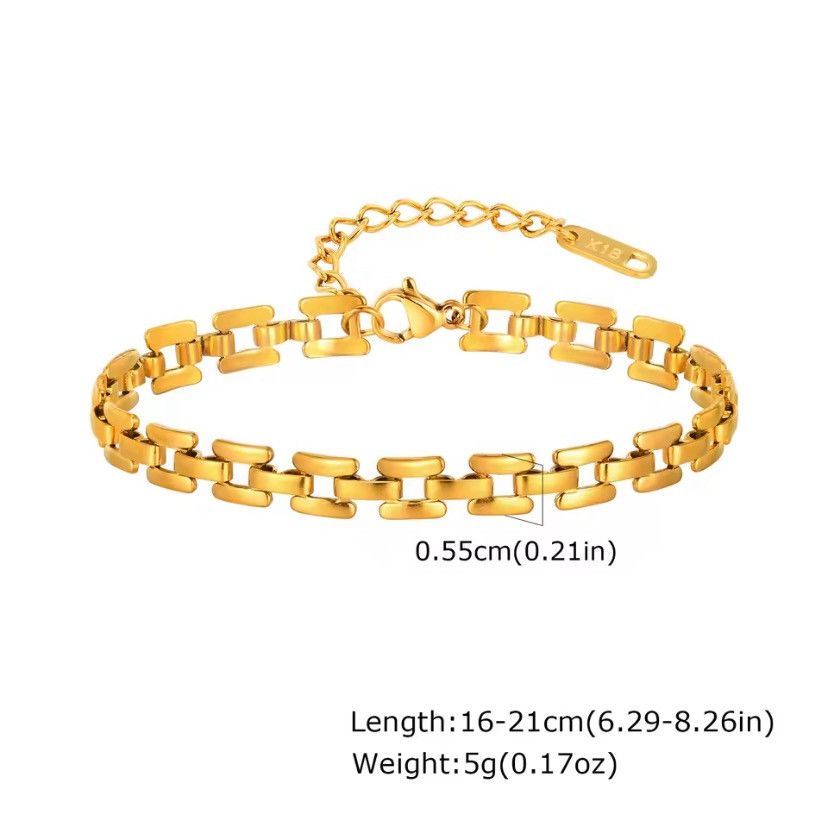 Other Gold Plated Stainless Steel Link Chain Bracelet Necklace Size ONE SIZE - 3 Thumbnail