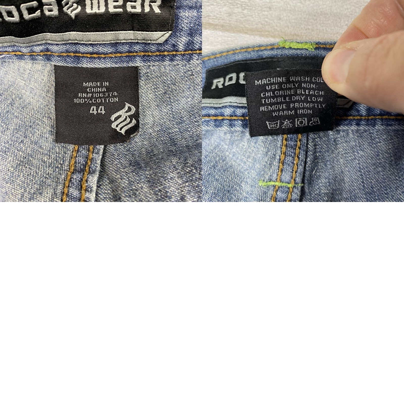 Rocawear VINTAGE Rocawear Shorts Mens 44 Baggy Y2K Denim Jorts Hip Hop Grunge Embroidered Shorts Size US 44 / EU 60 - 9 Thumbnail