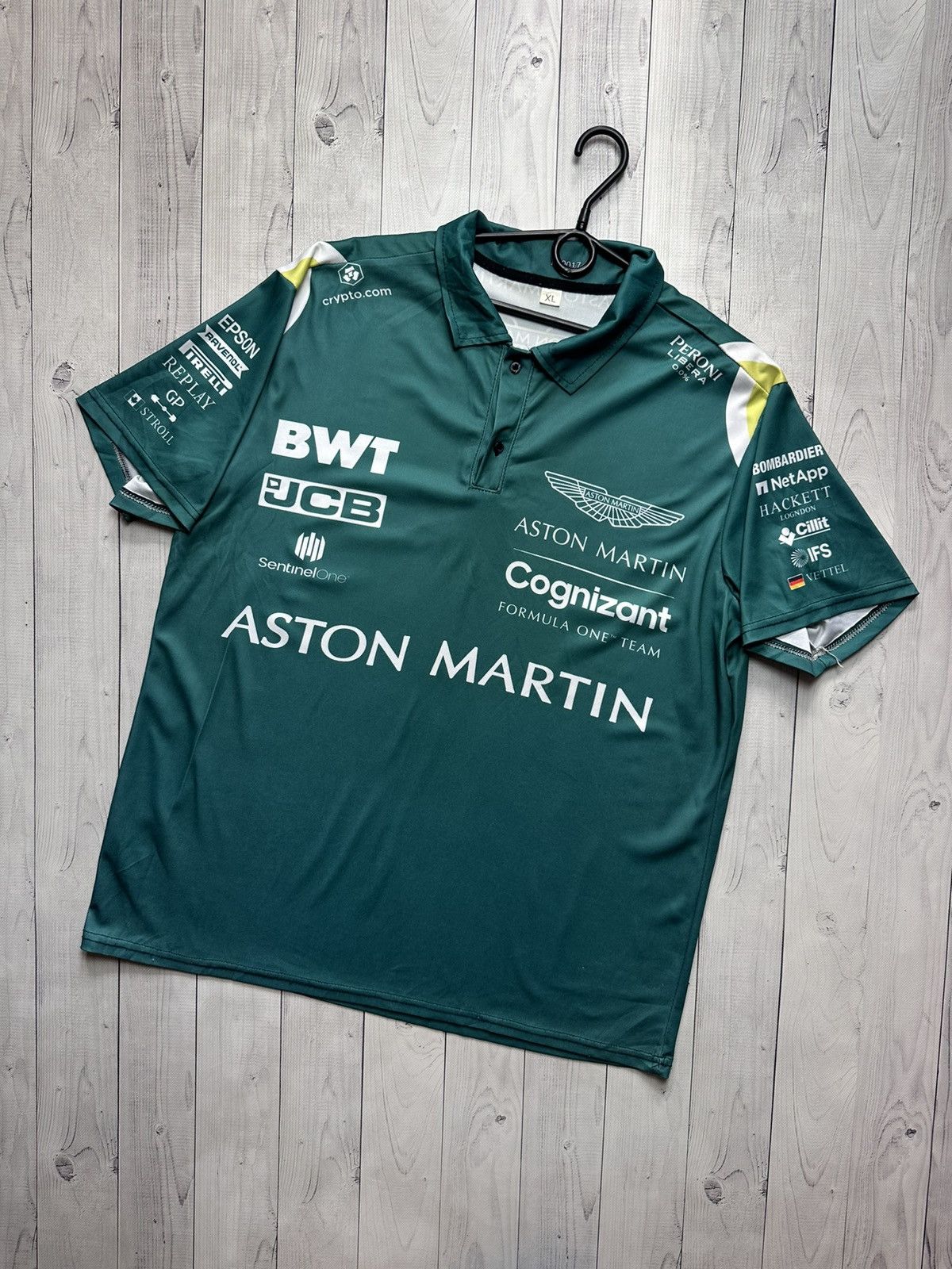Vintage Vintage racing Aston Martin polo big logo green Hacket Size US XL / EU 56 / 4 - 1 Thumbnail