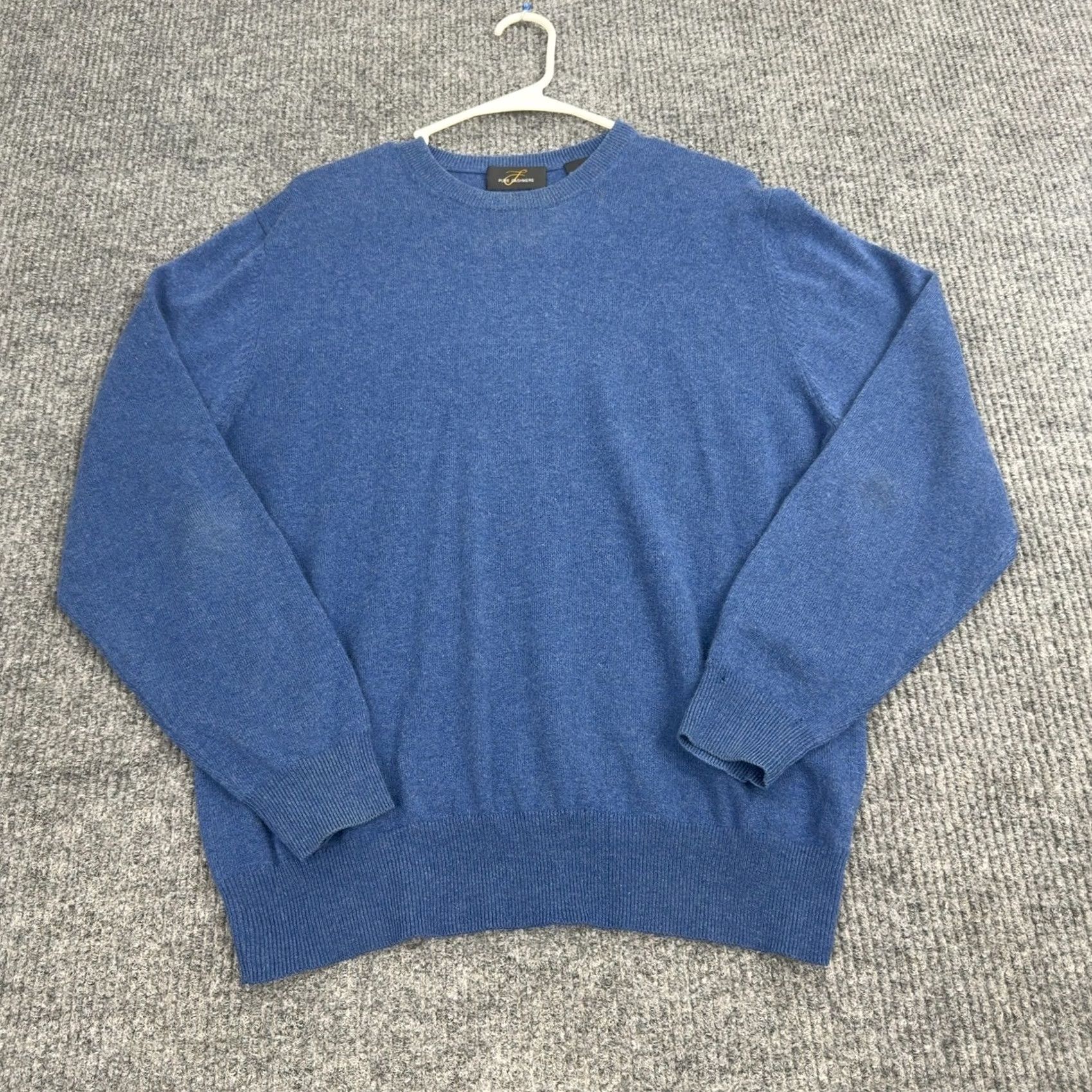 Vintage Pure Cashmere Crewneck Mens Blue M Wool Size 100% - Luxury Size US M / EU 48-50 / 2 - 2 Thumbnail