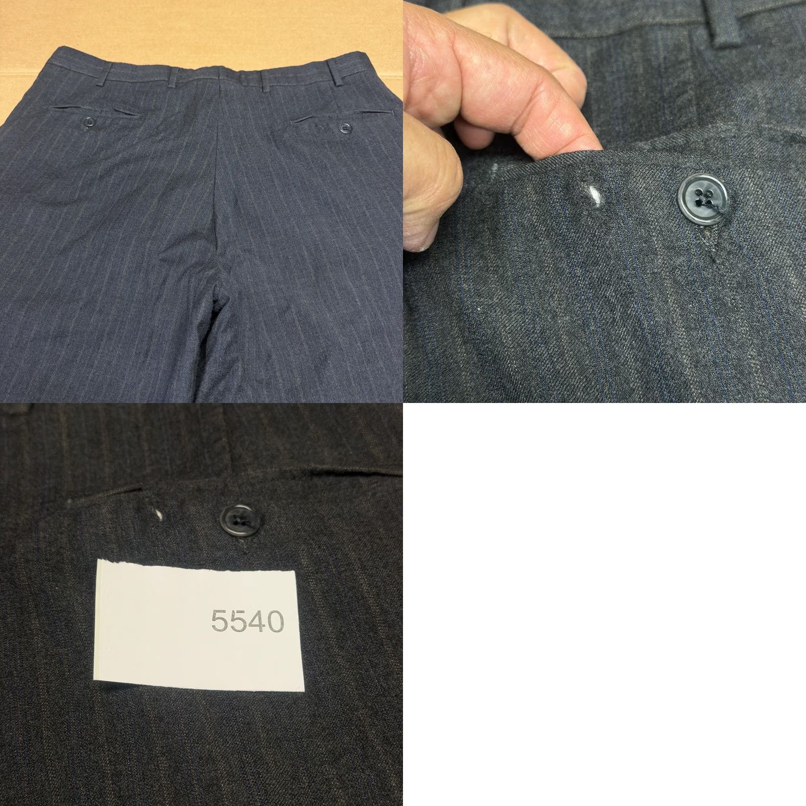 Vintage Turnbury Mens 38x32 Gray Wool Pants - Formal Dress Slim Fit Size US 38 / EU 54 - 10 Thumbnail