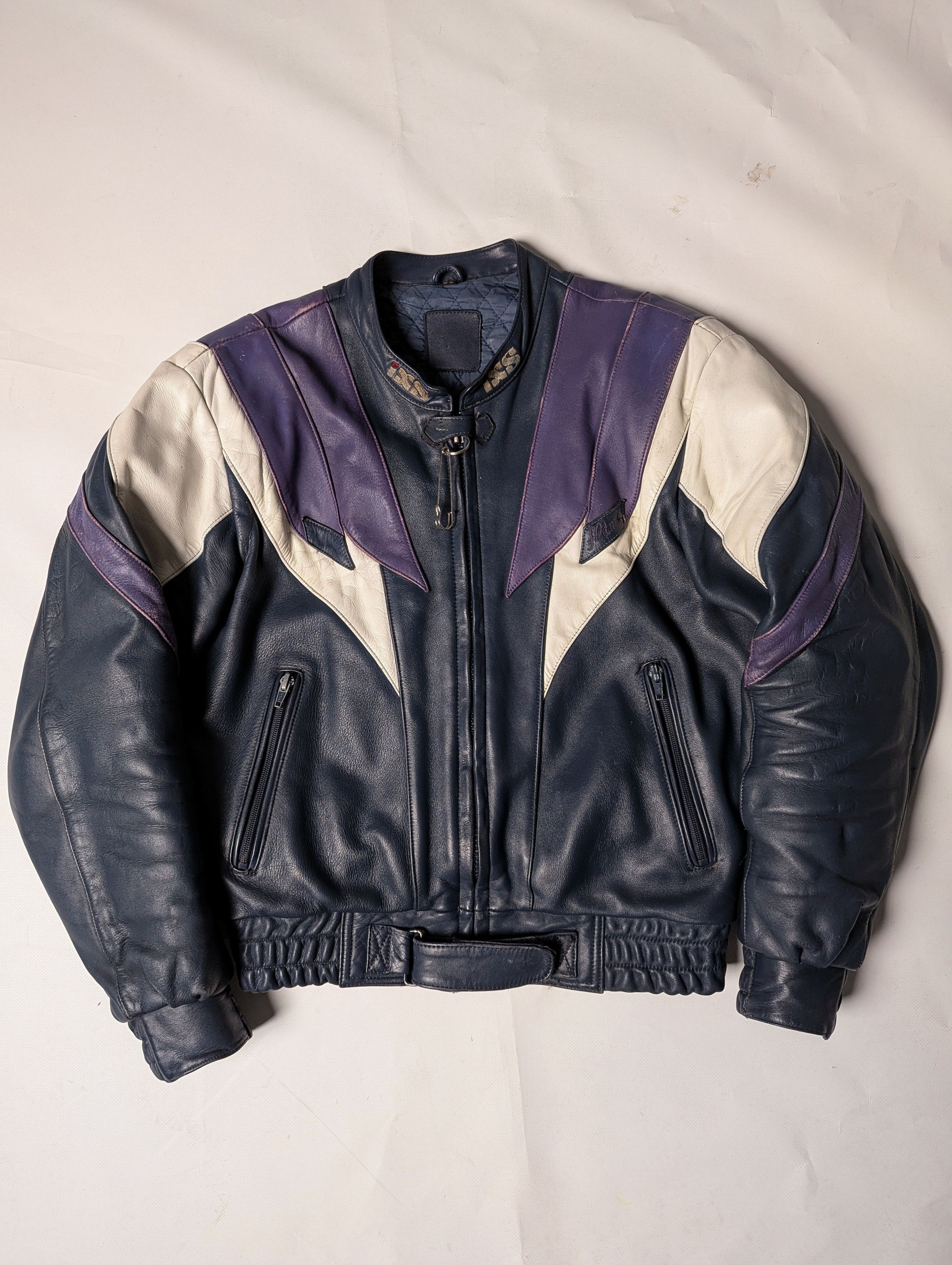Leather 90s IXS Flame Details Handprinted Leather Bomber Jacket Size US M / EU 48-50 / 2 - 7 Thumbnail