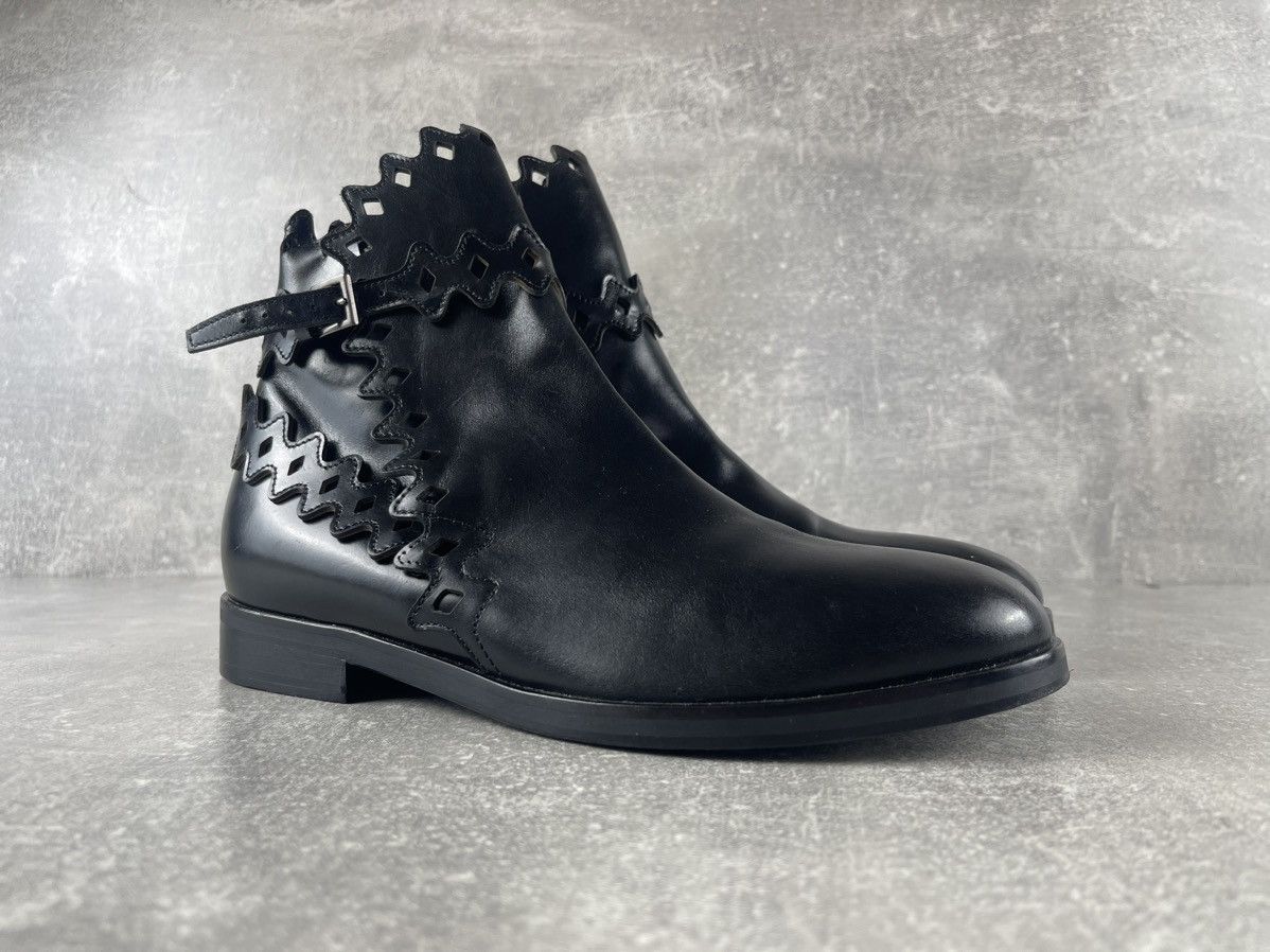 Alaia Alaïa Paris Cut Out Leather Ankle Boots Black Size US 7 / IT 37 - 2 Thumbnail