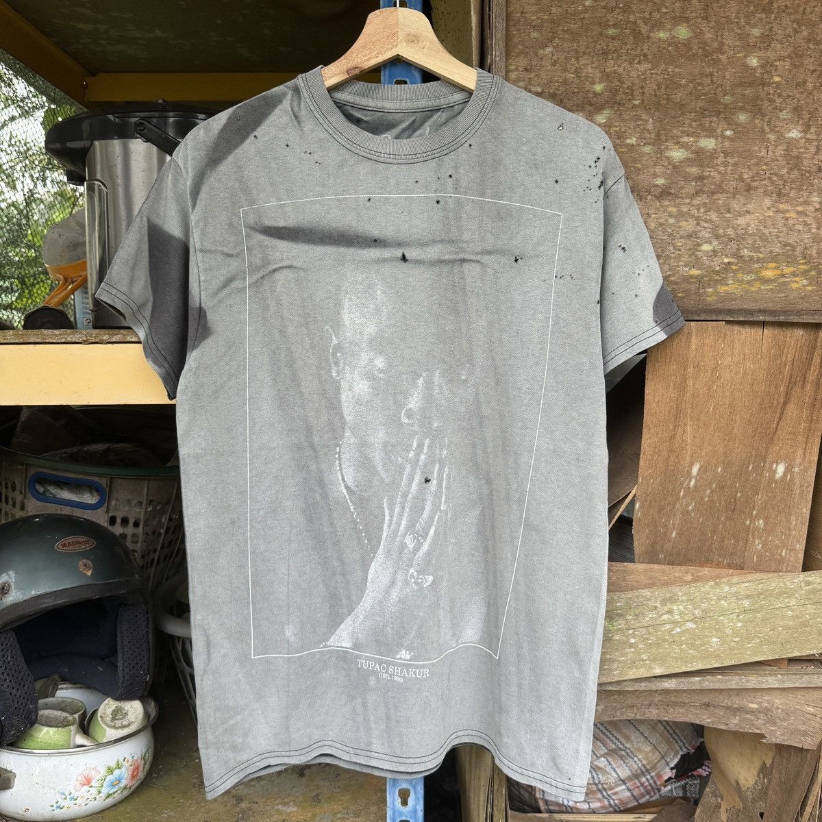 Rap Tees Sunfaded Tupac Shakur Distressed Tee Size US M / EU 48-50 / 2 - 1 Thumbnail
