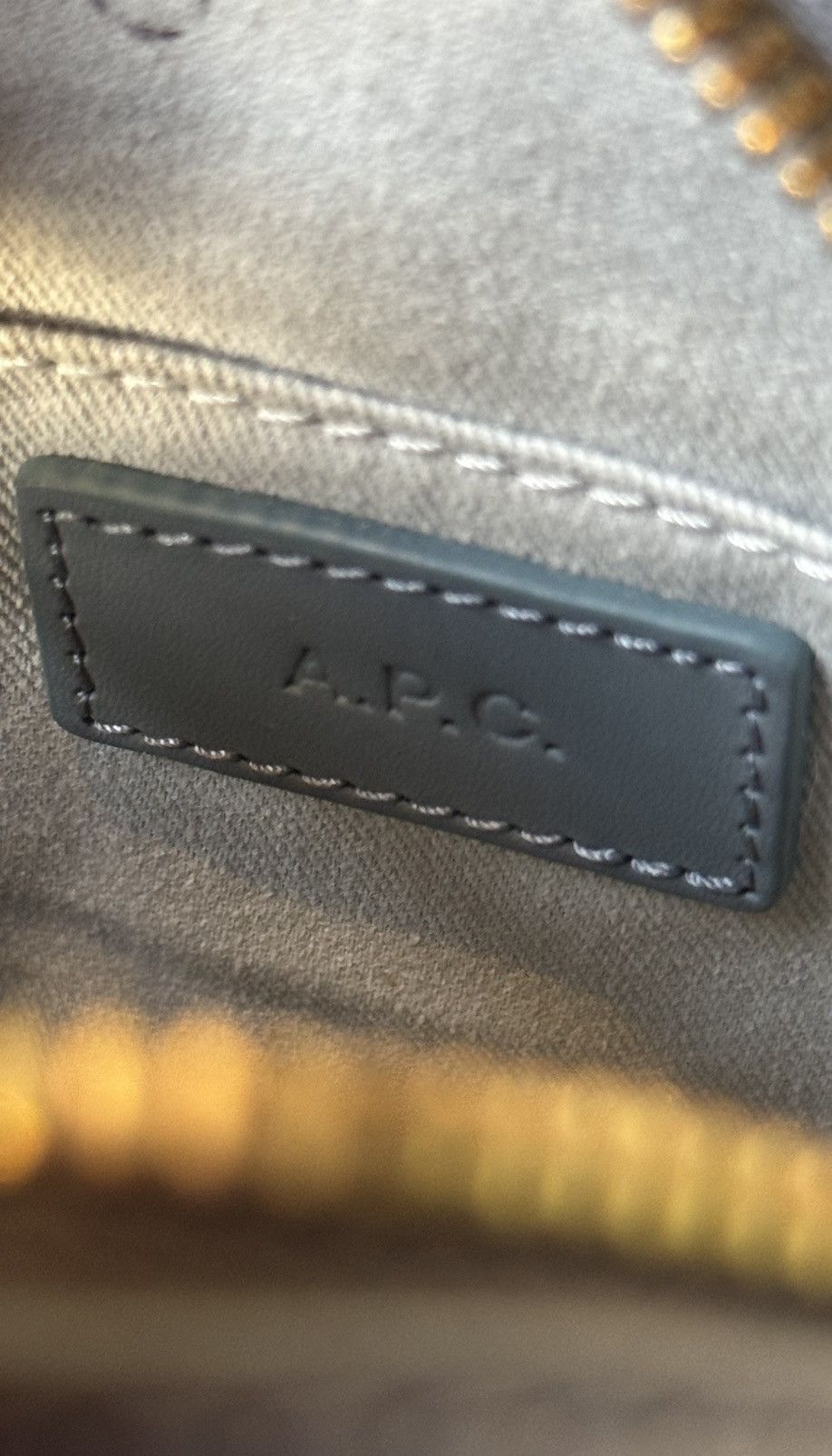 A.P.C. A.P.C. Mini Half Moon Embossed Leather Bag | Light blue Size ONE SIZE - 10 Thumbnail