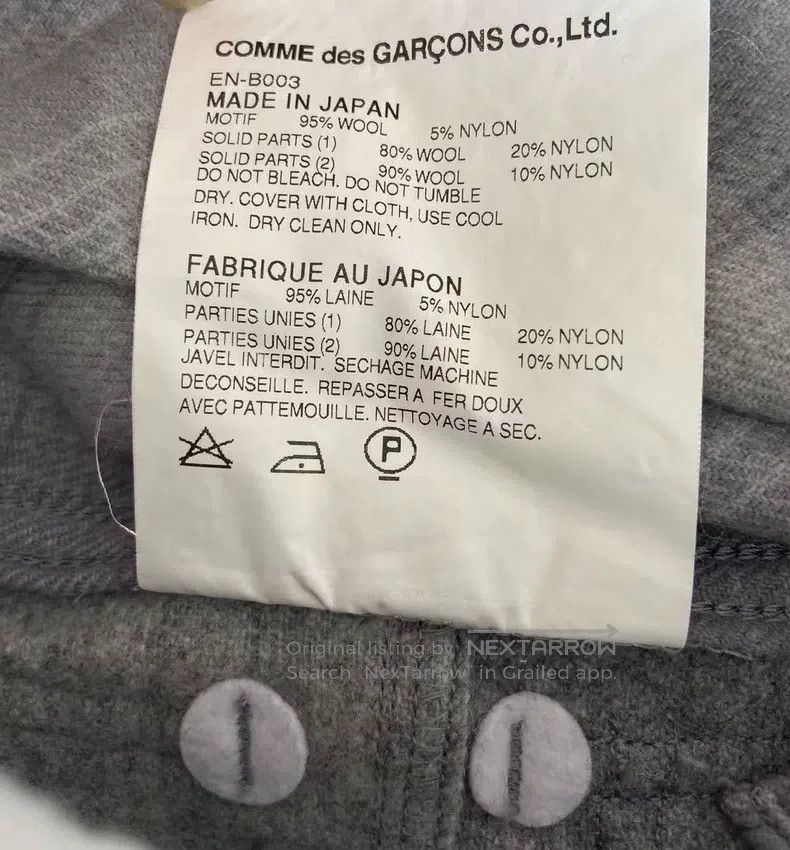 Comme des Garcons Comme Des Garcons Wool Mixed Plaid Embroidered Shirt Jacke Size S / US 4 / IT 40 - 5 Thumbnail
