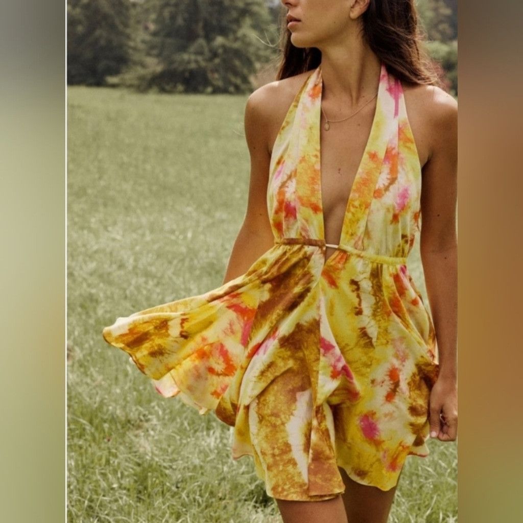 Zara NWT Zara Yellow & Pink Tie Dye Short Dress Size XS / US 0-2 / IT 36-38 - 4 Thumbnail