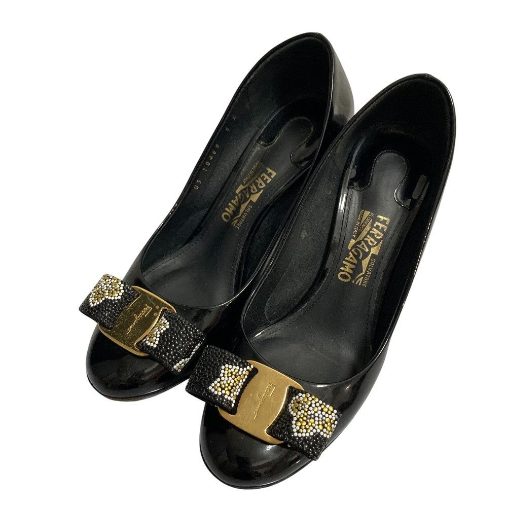 Salvatore Ferragamo Salvatore Ferragamo Salvatore Ferragamo Vara Leather Pumps Leather Shoes DUTY FREE for USA Size ONE SIZE - 1 Thumbnail