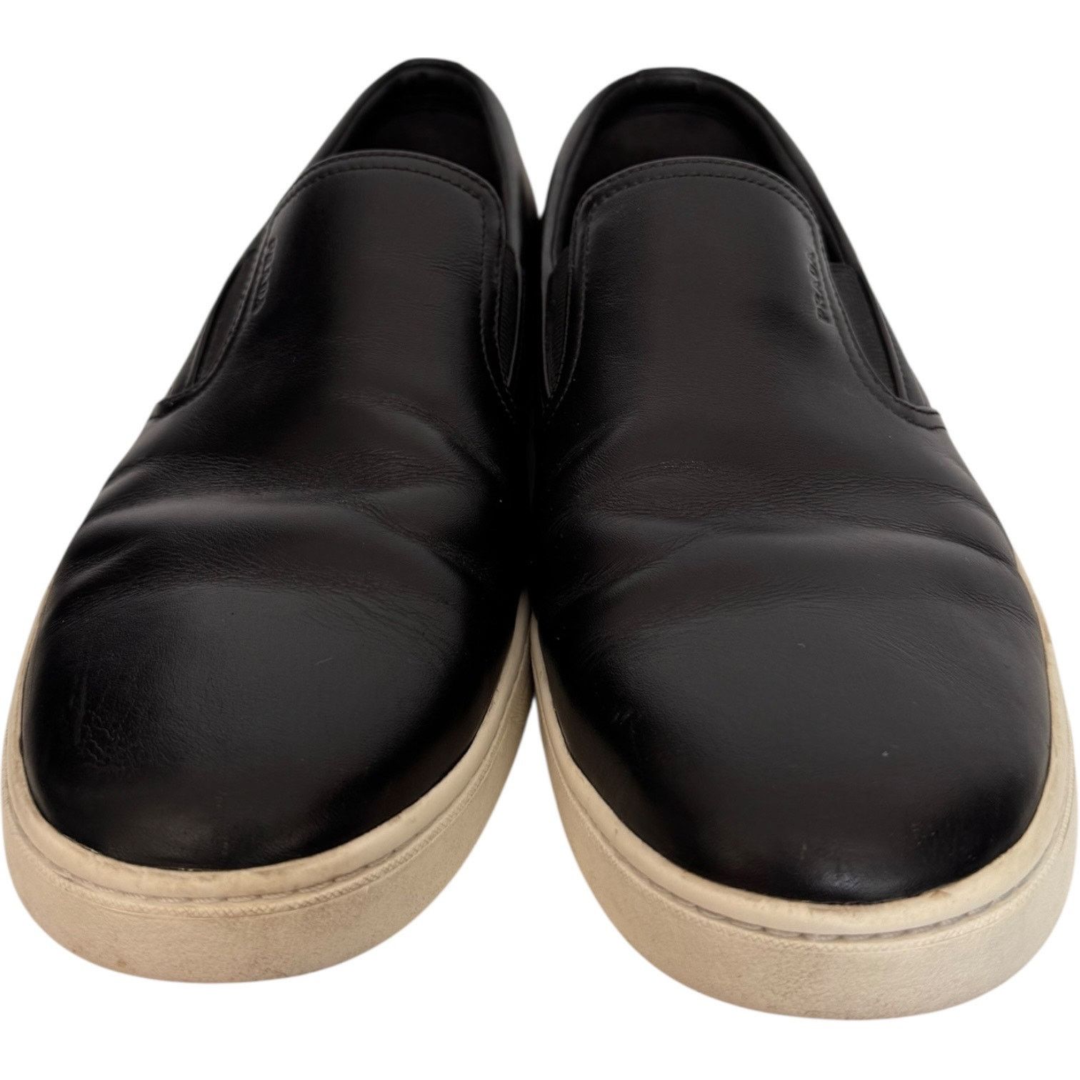 Prada Prada Linea Rossa Black Leather Slip-On Sneakers Italy 7.5 Size US 7.5 / EU 40-41 - 14 Thumbnail