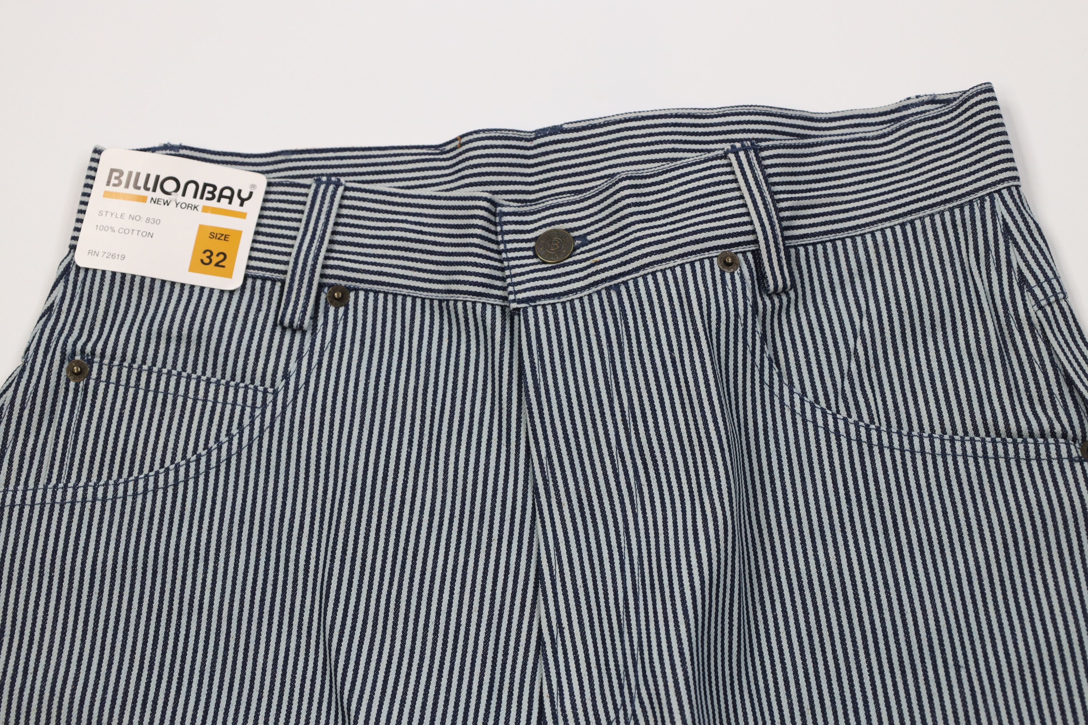 Vintage Deadstock Vintage 90s Streetwear Hickory Striped Jean Shorts Size US 32 / EU 48 - 2 Thumbnail