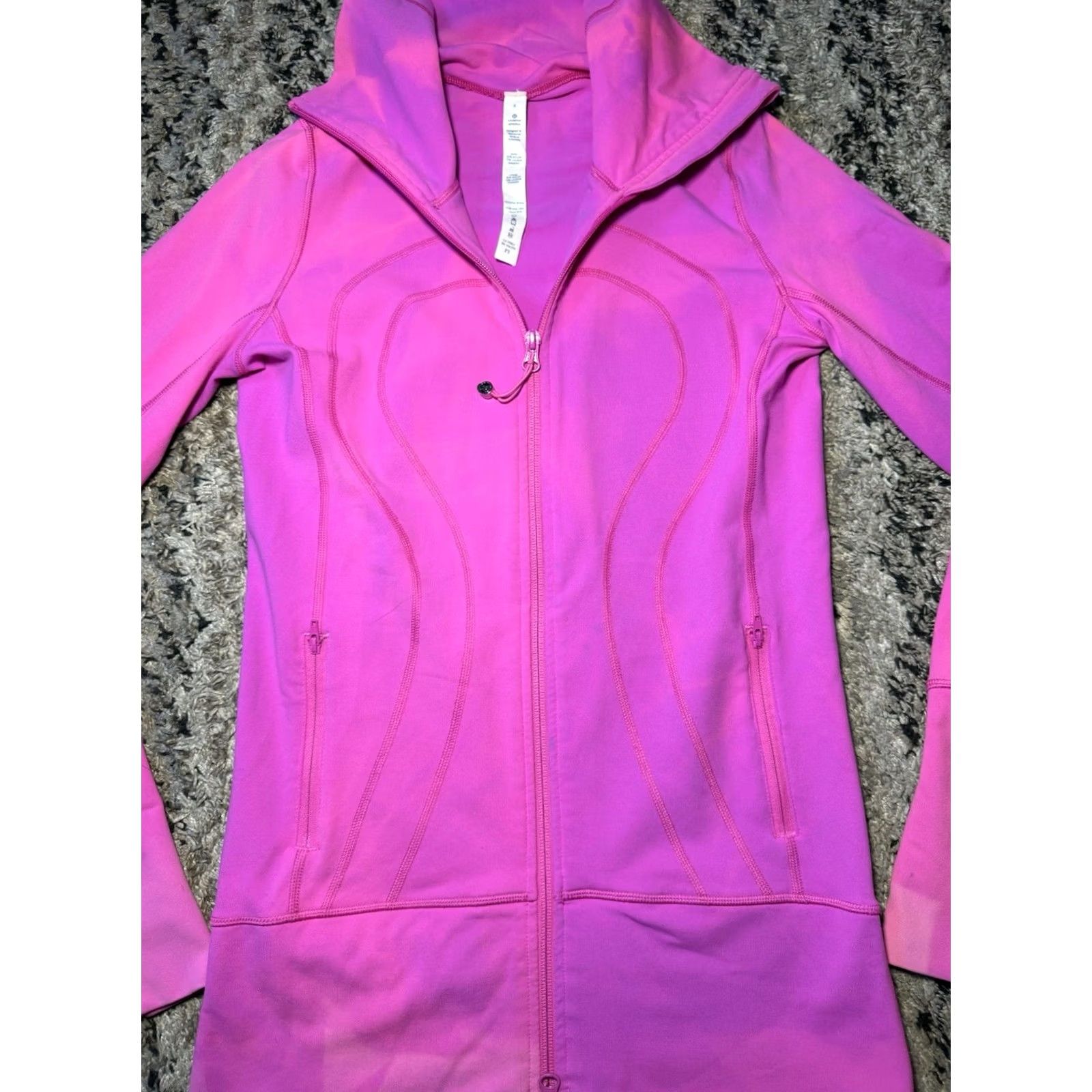 Lululemon Lululemon Jacket Womens 4 Pink Define Hot Full Zip Tie Dye Changing Thumbholes Size S / US 4 / IT 40 - 3 Thumbnail
