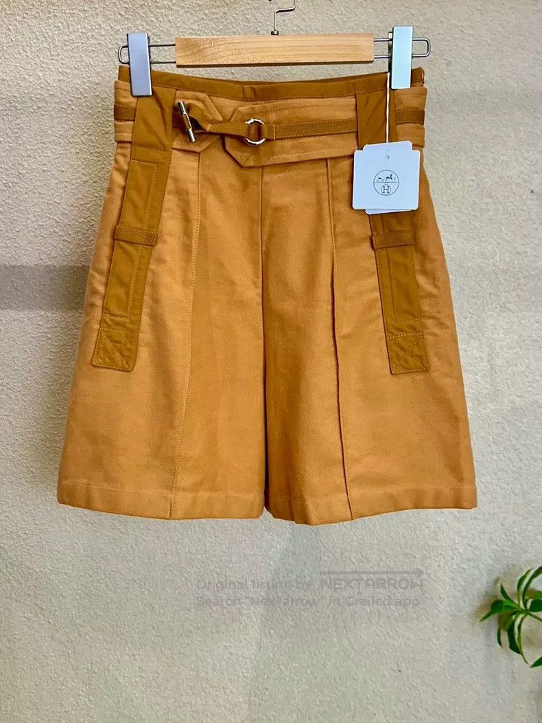 Hermes Hermes Caramel High Waisted Shorts Size 42" / US 20 - 1 Thumbnail