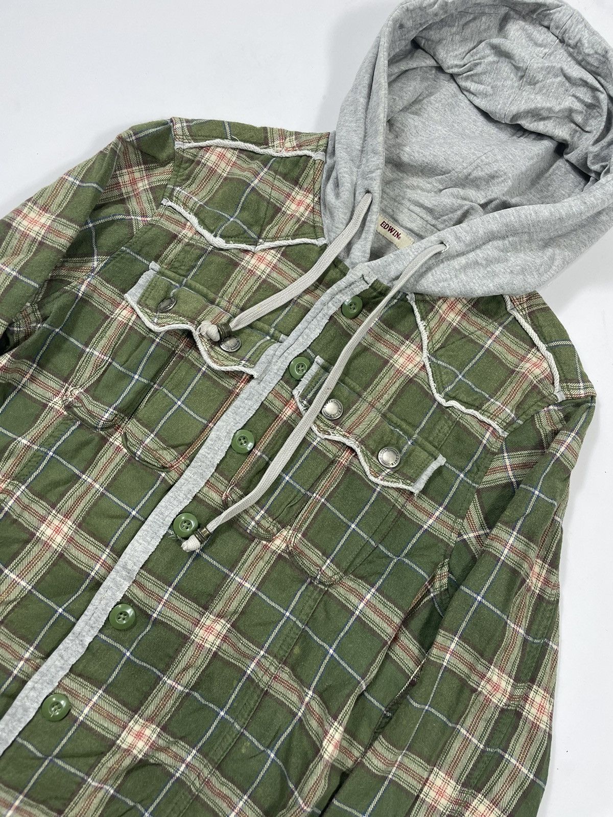 Edwin × Japanese Brand × Vintage Edwind Western Flanel Hoodie Size US M / EU 48-50 / 2 - 2 Thumbnail