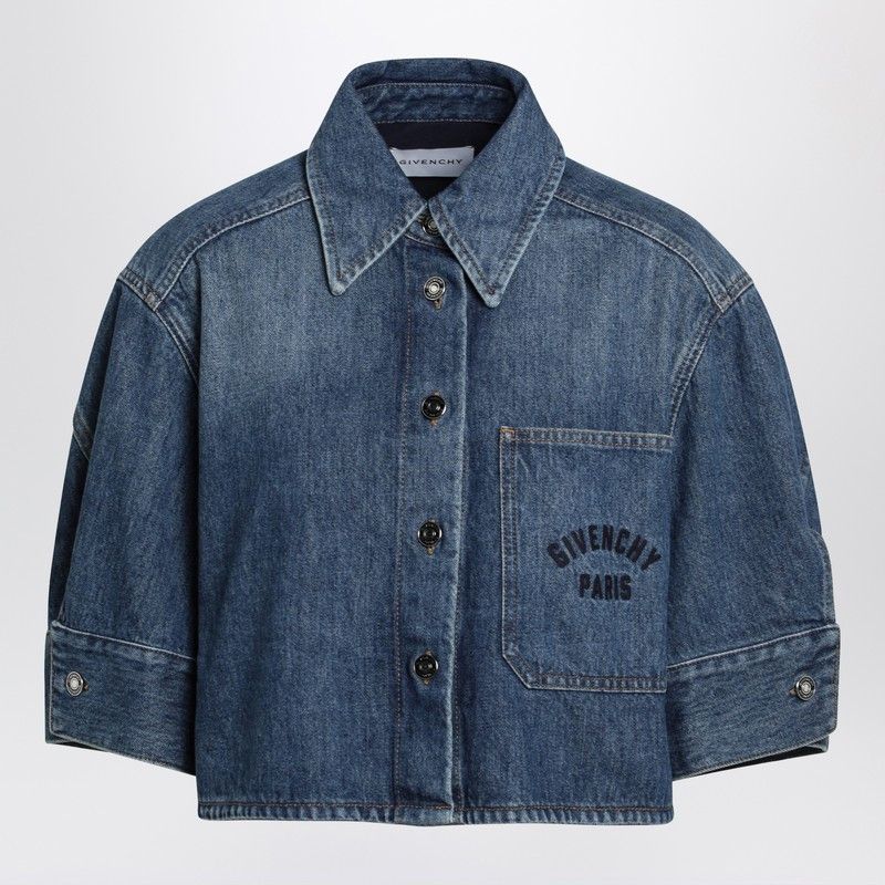Givenchy Givenchy Short Cocoon Shirt In Medium Blue Size S / US 4 / IT 40 - 1 Thumbnail