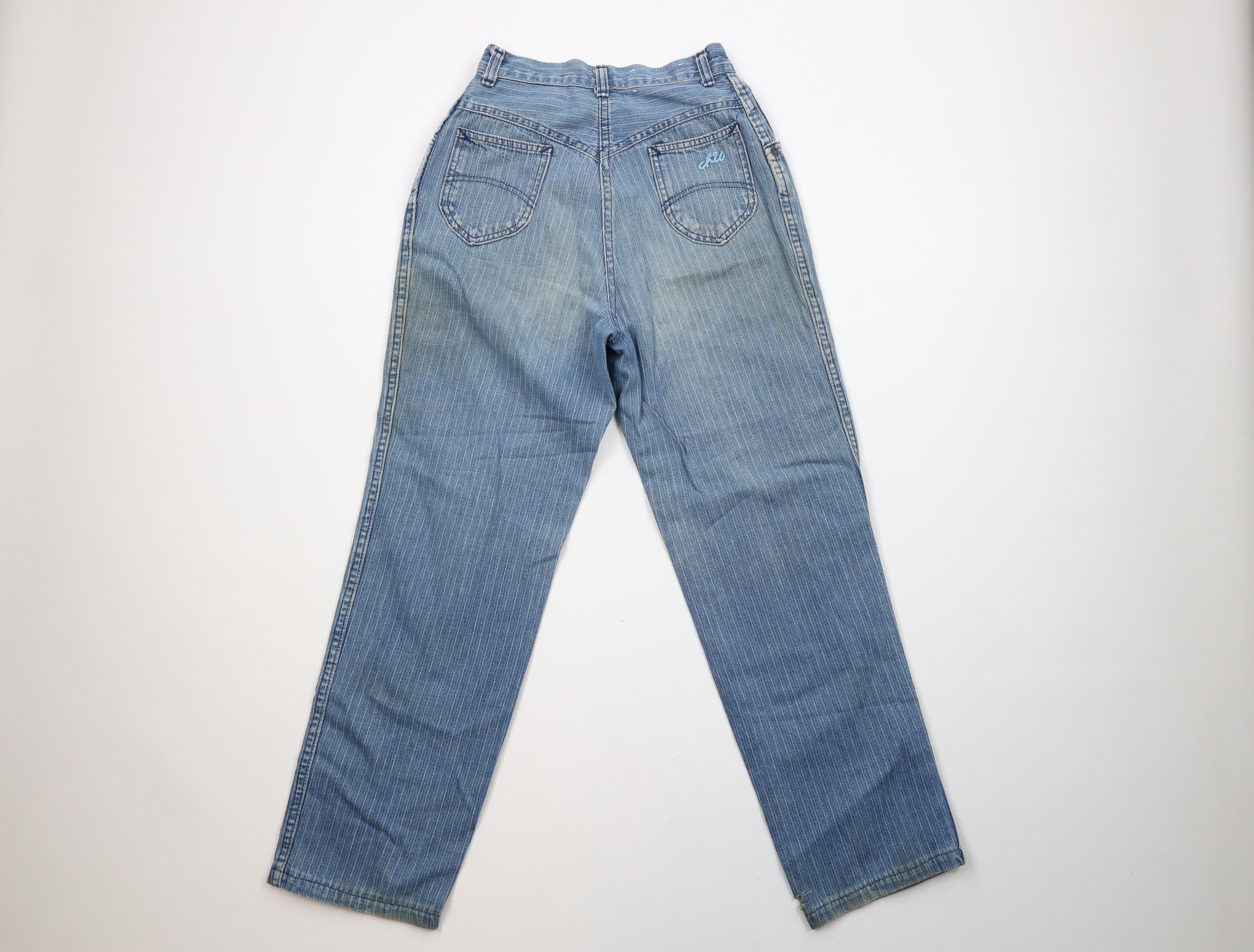 Vintage Vintage 90s Streetwear Striped Pleated Denim Jeans USA Size 28" / US 6 / IT 42 - 10 Thumbnail