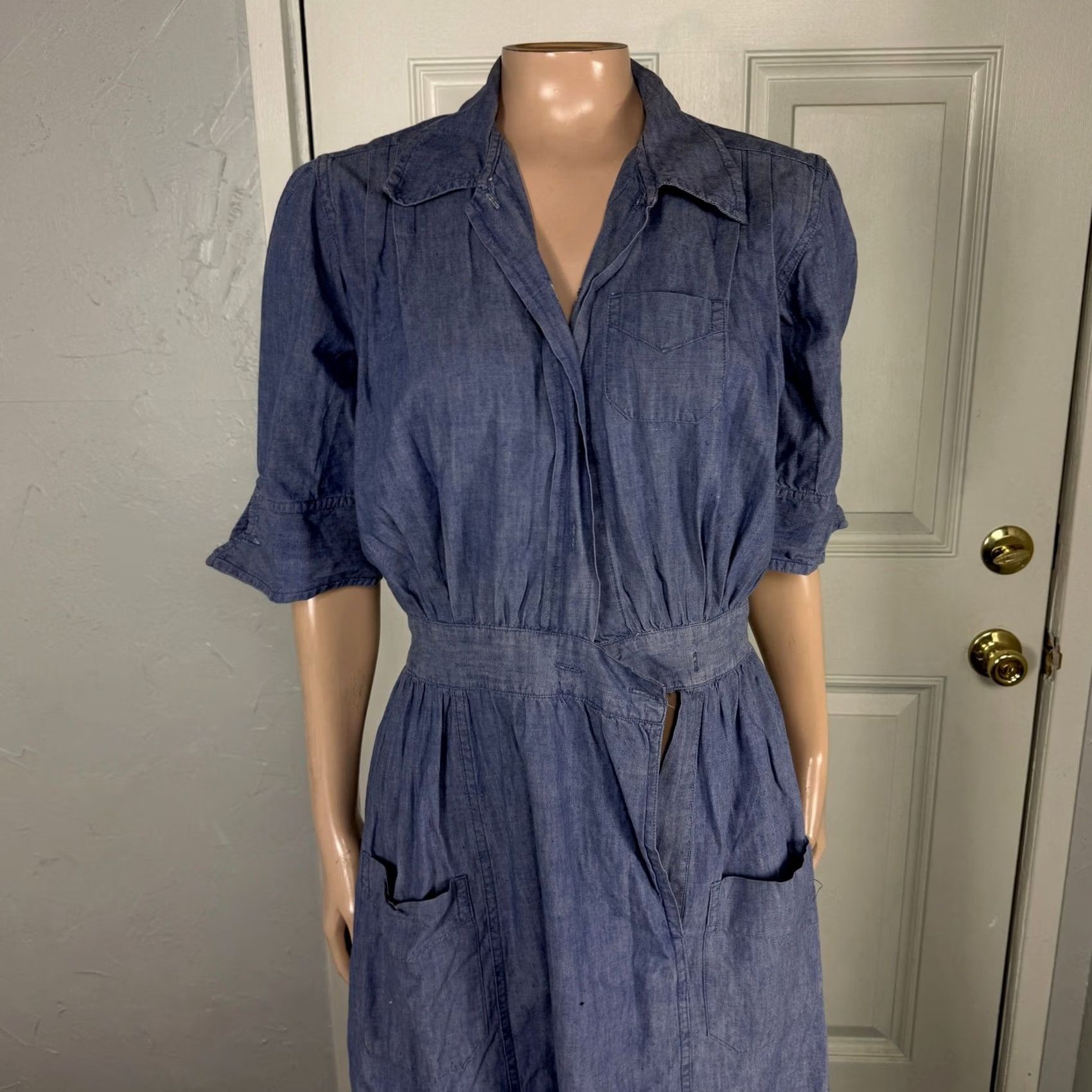 Vintage VINTAGE Aldrich & Dress 2XS Blue 50s Women Nures Uniform Chicago Cotton V17 Size XXS / US 00 / IT 34 - 2 Thumbnail