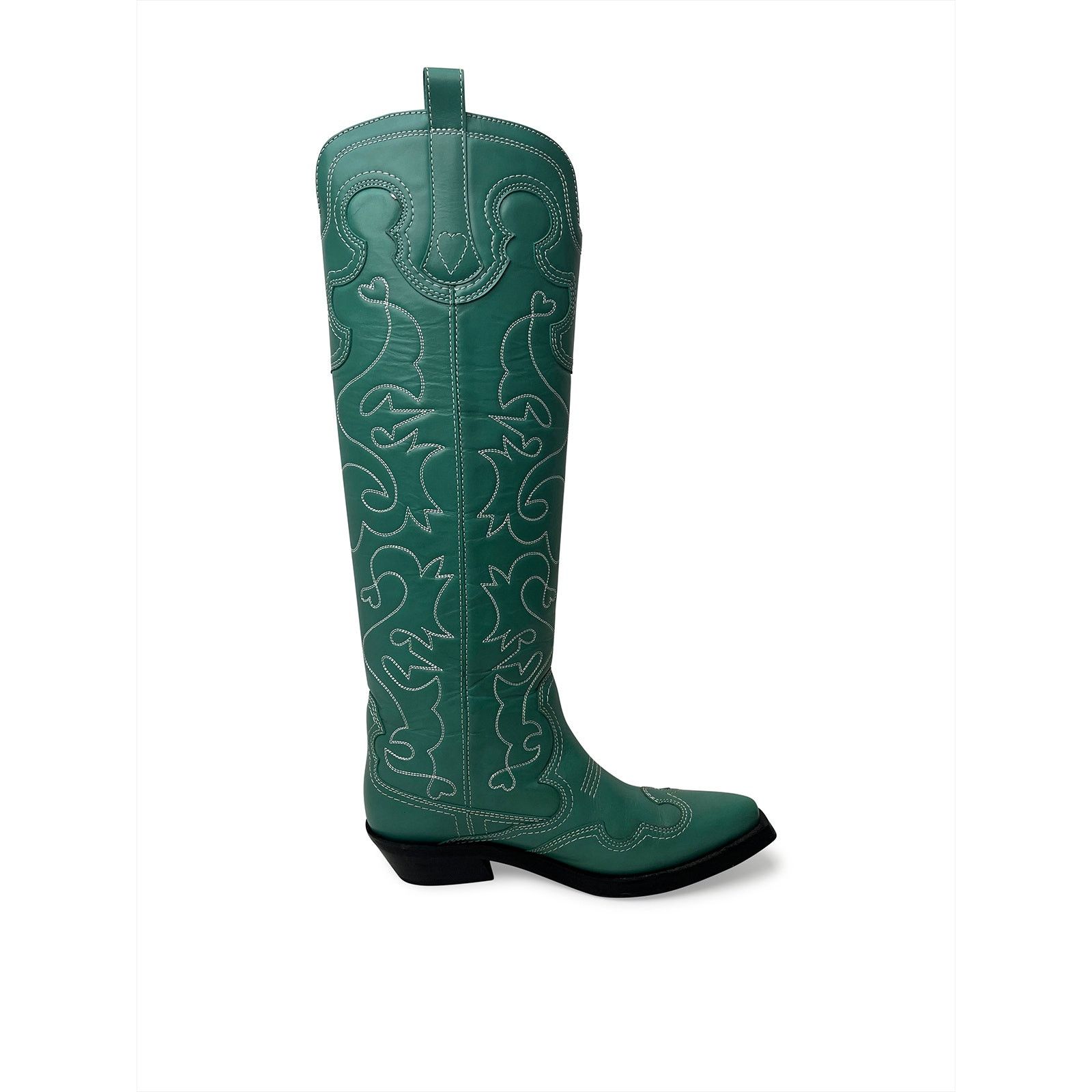 Ganni Teal blue cowboy boots (knee high) Size US 10 / IT 40 - 3 Thumbnail