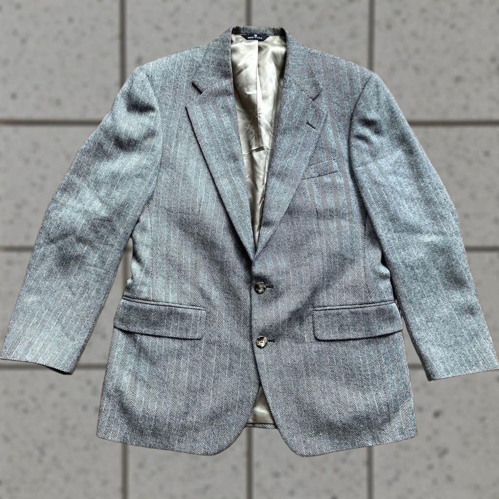 Polo Ralph Lauren VINTAGE Polo Ralph Lauren Blazer Mens 42 Wool Herringbone Gray Size US XL / EU 56 / 4 - 1 Thumbnail