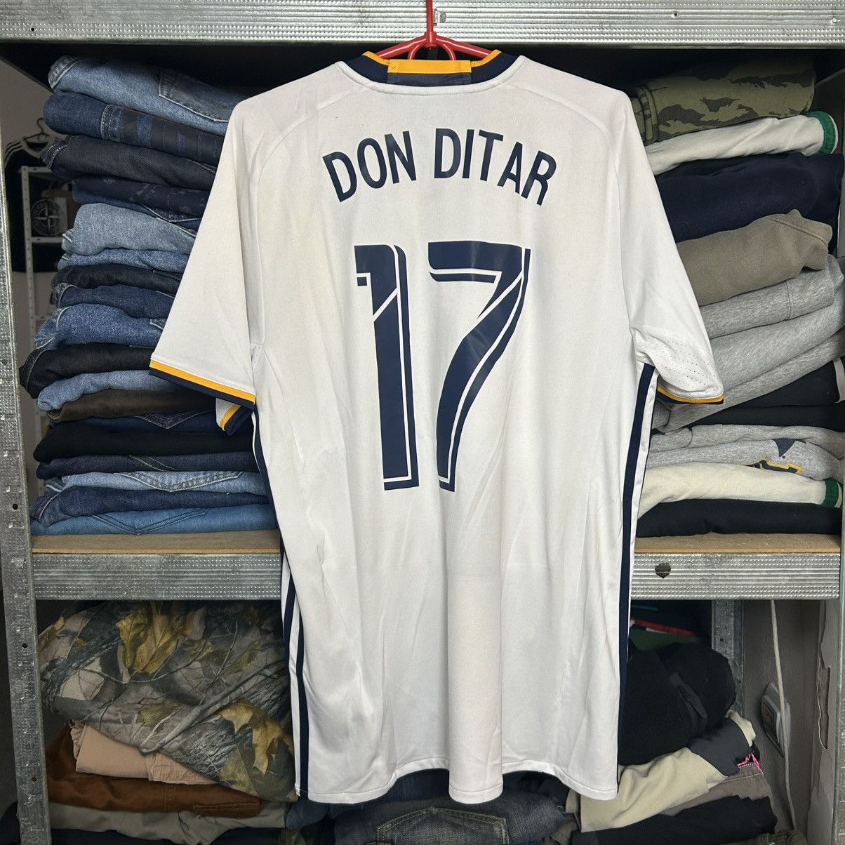 Adidas Mens Adidas La Galaxy 2015 Home Don Ditar soccer jersey Size US M / EU 48-50 / 2 - 2 Thumbnail