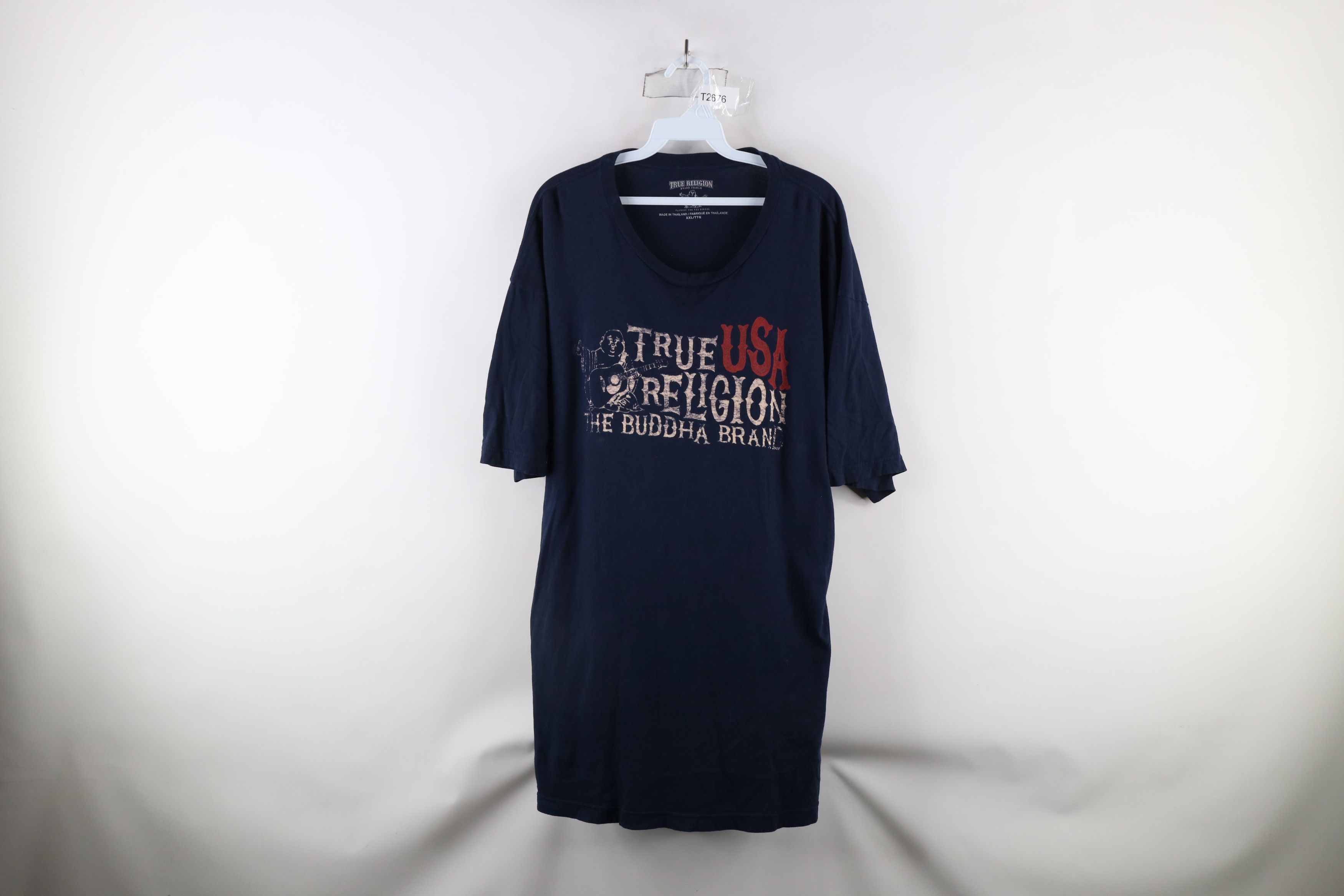 True Religion × Vintage True Religion Out Buddha Short Sleeve T-Shirt Navy Blue Size US XXL / EU 58 / 5 - 1 Thumbnail