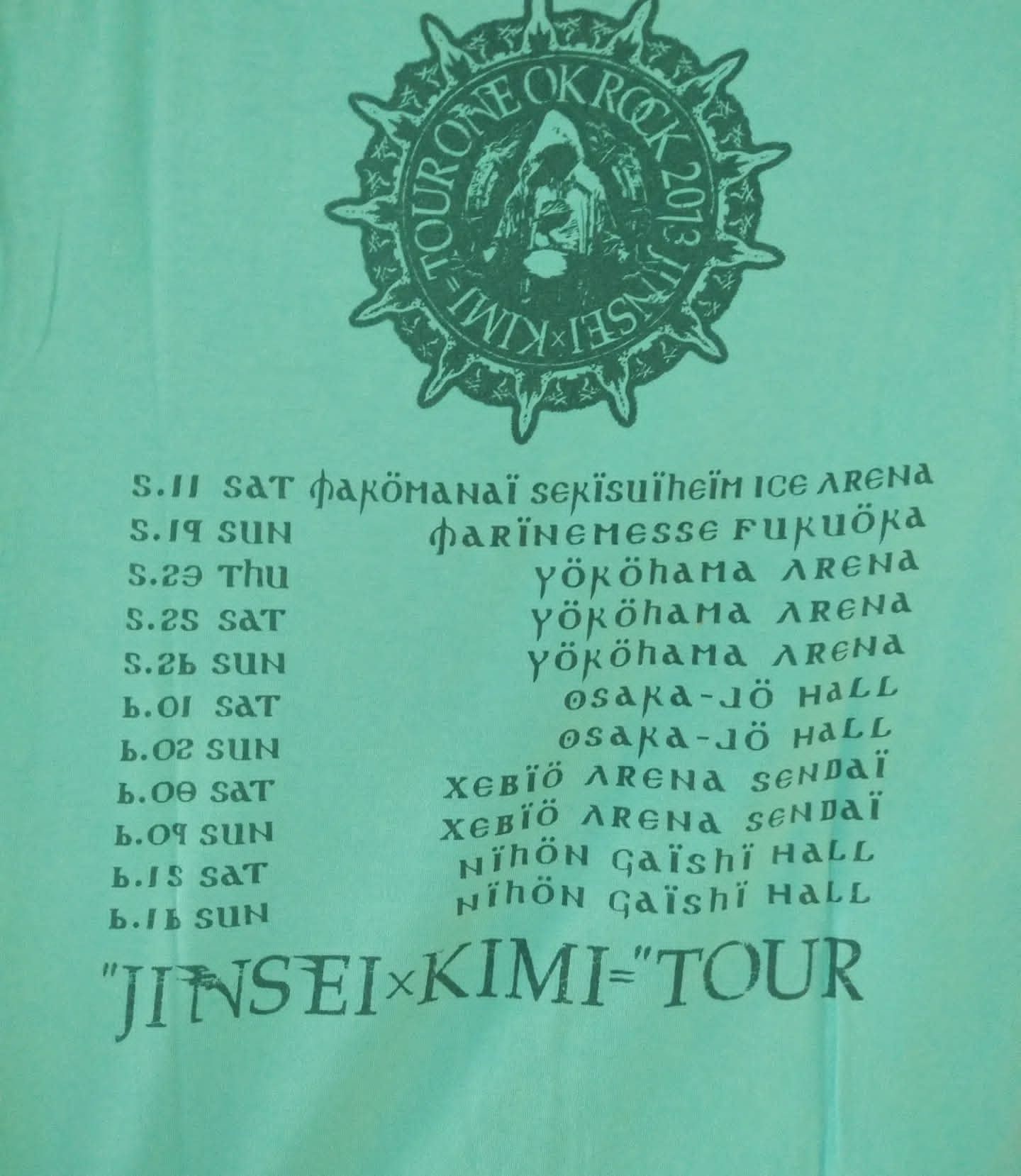 Band Tees One Ok Rock Jinsei x Kimi Tour 2013 Cyan Band Tee Size US S / EU 44-46 / 1 - 4 Thumbnail