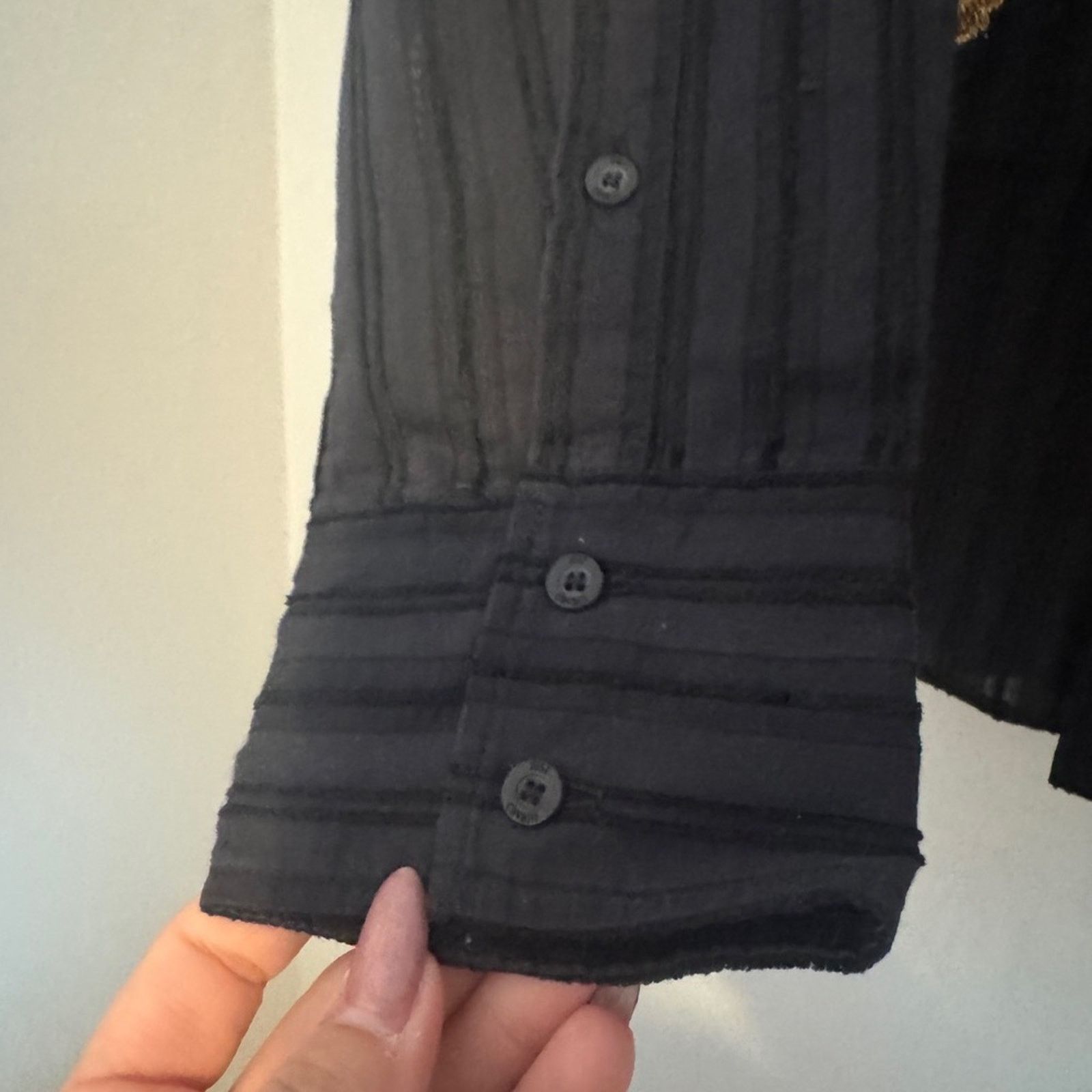 Just Cavalli Just Cavalli Black Button Down Shirt w/ Gold Embroidery Med Size US M / EU 48-50 / 2 - 3 Thumbnail