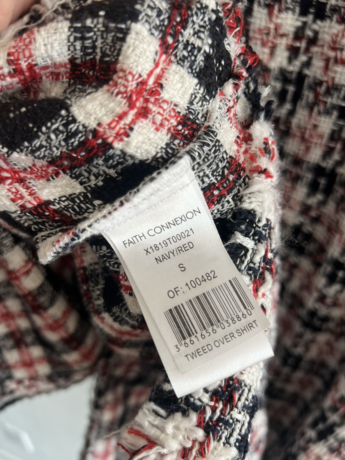 Faith Connexion S Faith Connexion Tweed Overshirt Raw Hem Oversized Shirt Size US S / EU 44-46 / 1 - 11 Thumbnail
