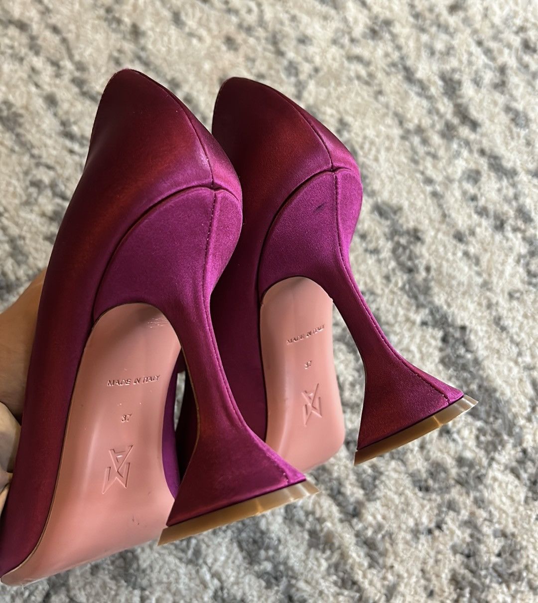 Amina Muaddi Amina Muaddi Begum Brooch Pointed Toe Satin Pumps size 37 Size US 7 / IT 37 - 5 Thumbnail