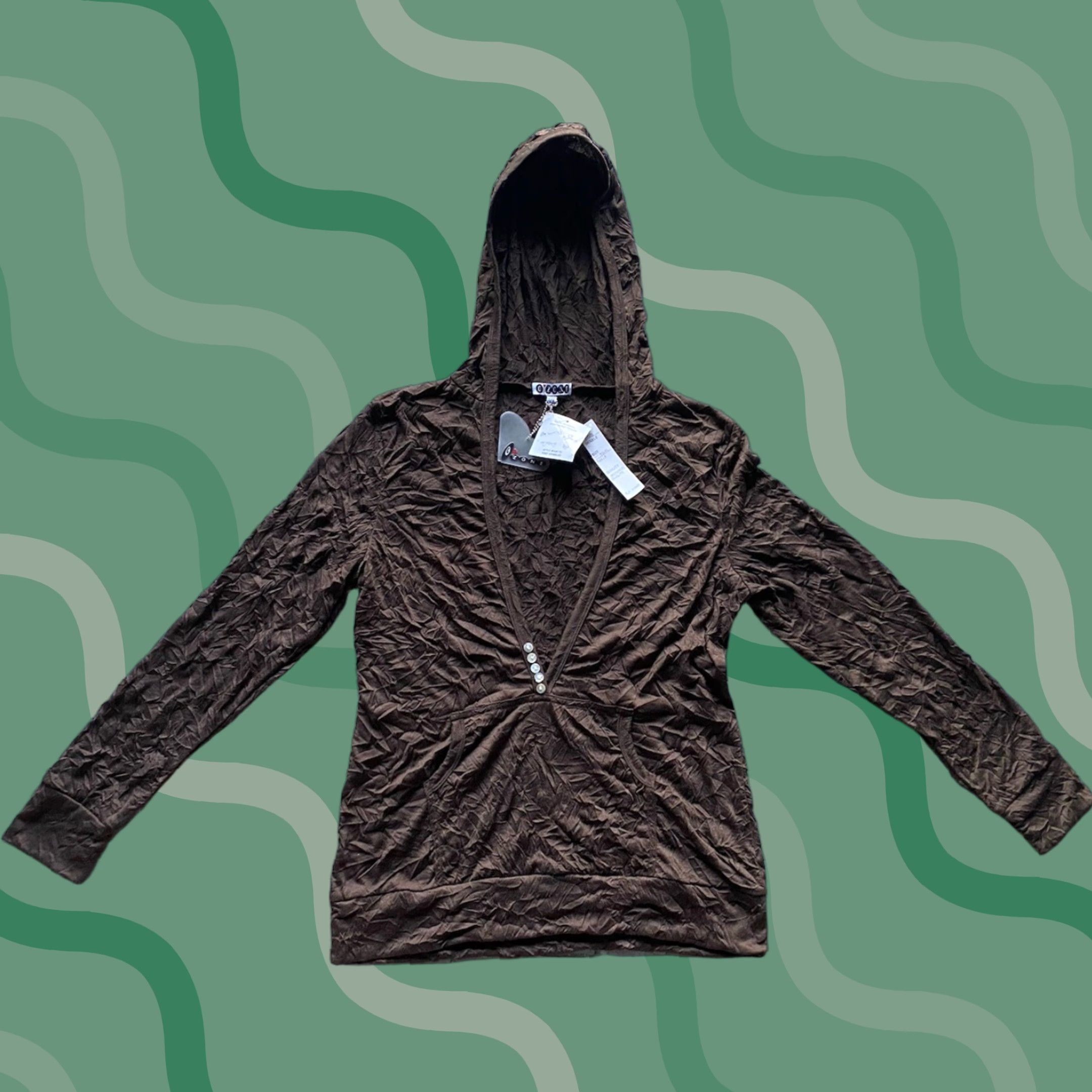 Vintage NWT Ozone Women’s Hoodie Crinkled Brown XL Regular Size- XL Hoodie Women’s Activewear Brown NWT Size XL / US 12-14 / IT 48-50 - 1 Thumbnail