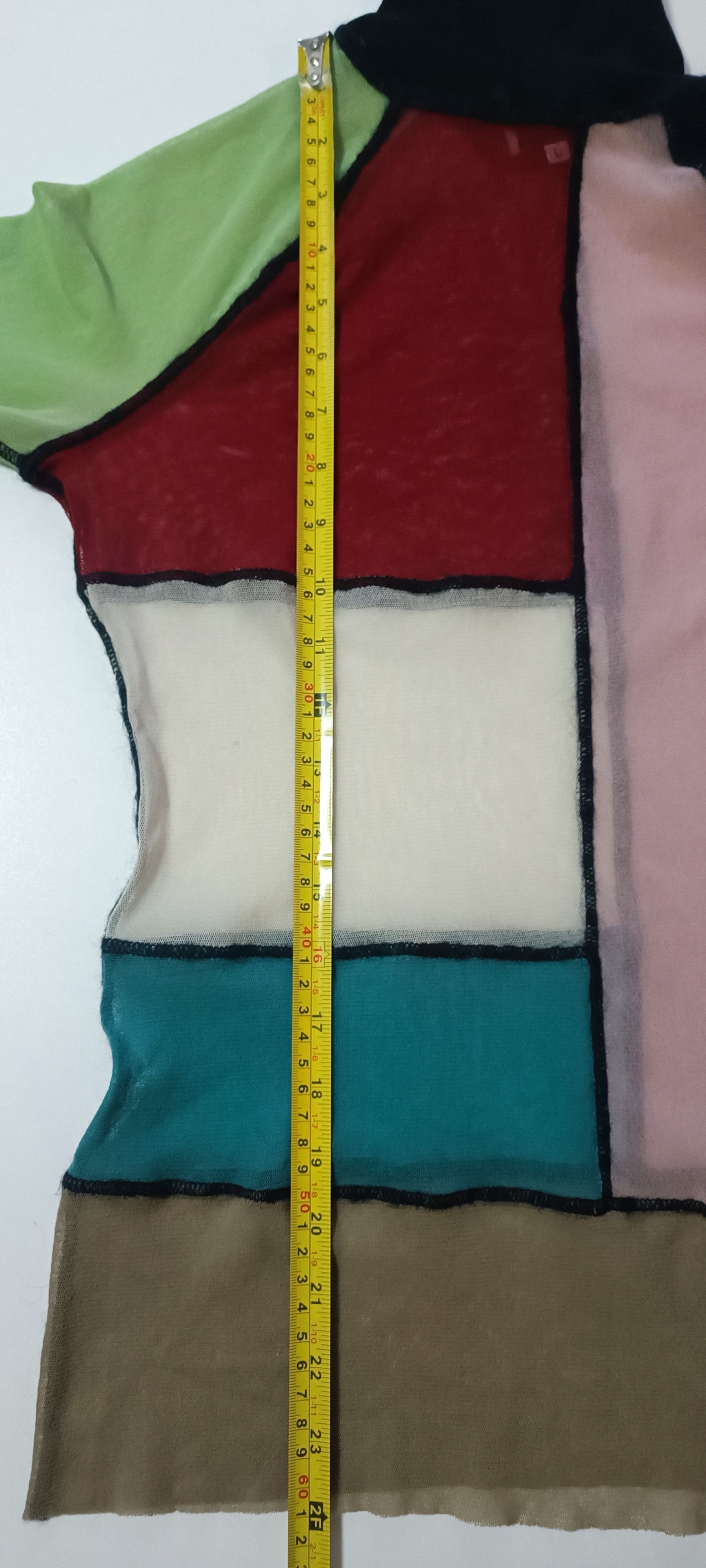 Jean Paul Gaultier 90's - color block turtleneck mesh top Size L / US 10 / IT 46 - 25 Thumbnail