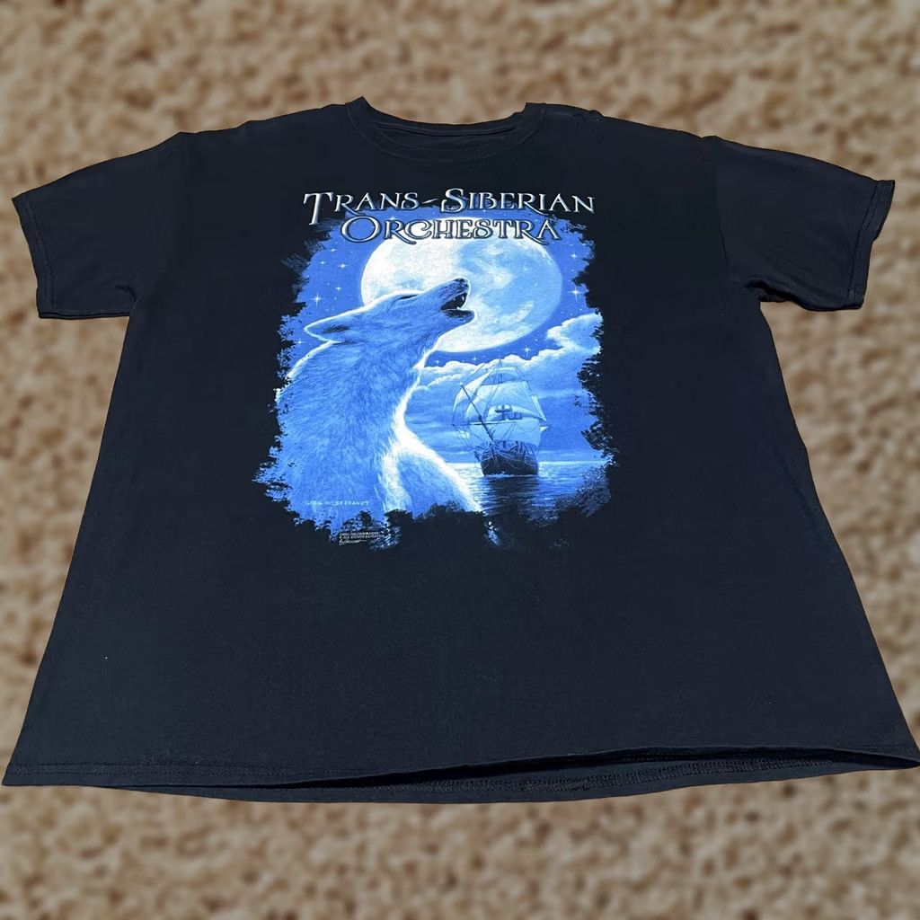Vintage Trans-Siberian Orchestra Shirt Mens XL Black 2015 Tour Concert Graphic Wolf Tee Size US L / EU 52-54 / 3 - 1 Thumbnail