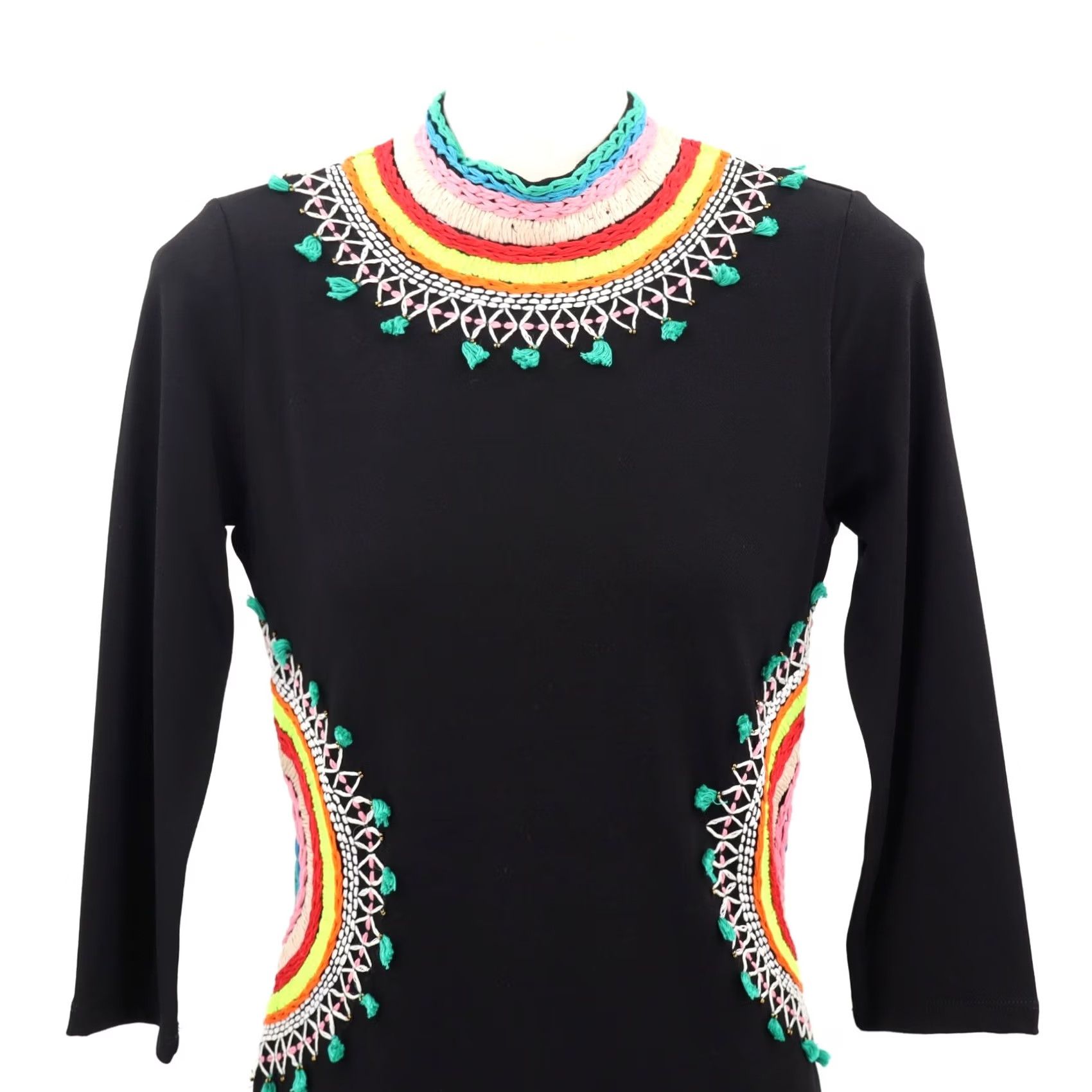 Alice + Olivia Alice + Olivia Bod Con Dress Women's Tamson Embroidered Cut Out Back Black Sz 6 NEW Size M / US 6-8 / IT 42-44 - 6 Thumbnail