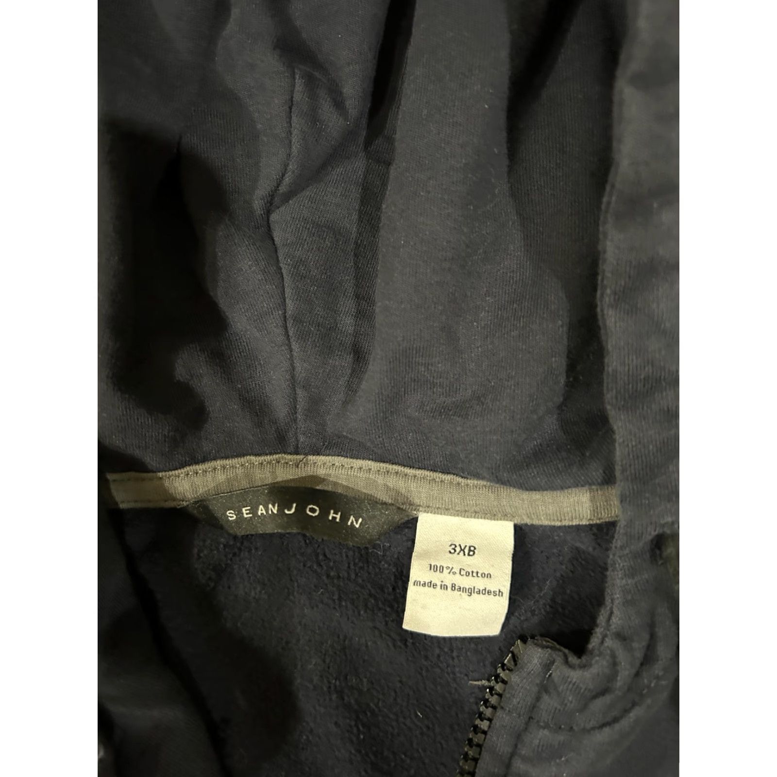Sean John Sean John Hoodie Jacket Mens 3XB Navy Gray Colorblock Full Zip Hooded Cotton Fleece Pockets Logo Zipper Size US XXL / EU 58 / 5 - 6 Thumbnail
