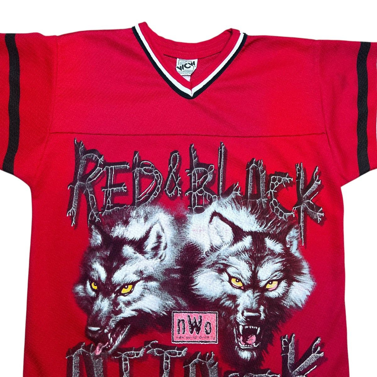 WCW/nWo 98 WCW New World Order NWO Red Black Attack Wolf Pack Jersey Size US S / EU 44-46 / 1 - 5 Thumbnail