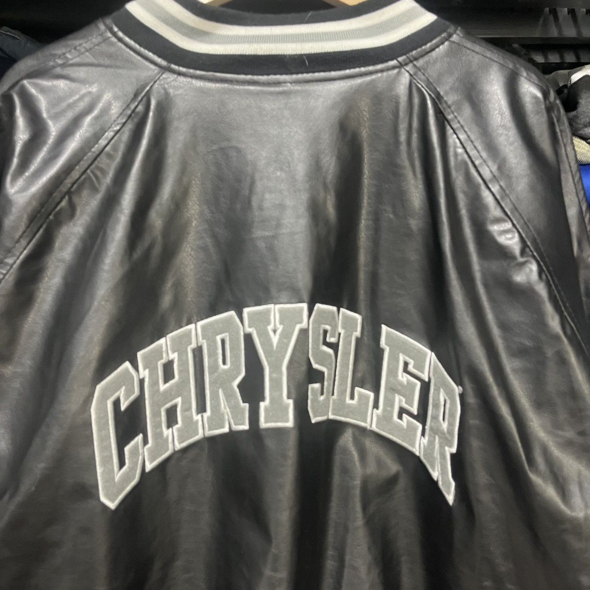 Chrysler VINTAGE Y2K CHRYSLER EMBROIDERED FAUX LEATHER VARSITY JACKET Size US XL / EU 56 / 4 - 8 Thumbnail