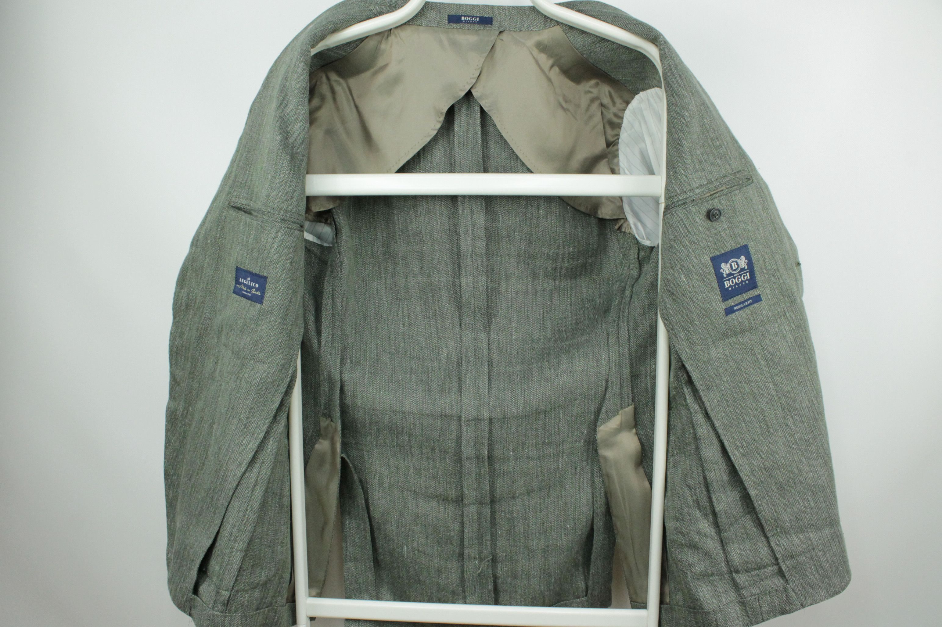 Boggi Boggi Micro Herringbone Linen Wool Sport Coat Blazer Jacket Size US M / EU 48-50 / 2 - 9 Thumbnail